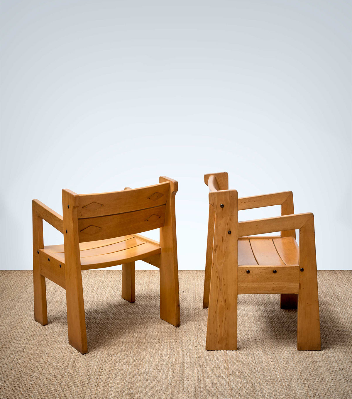 Rationalist Czech Beechwood Armchairs