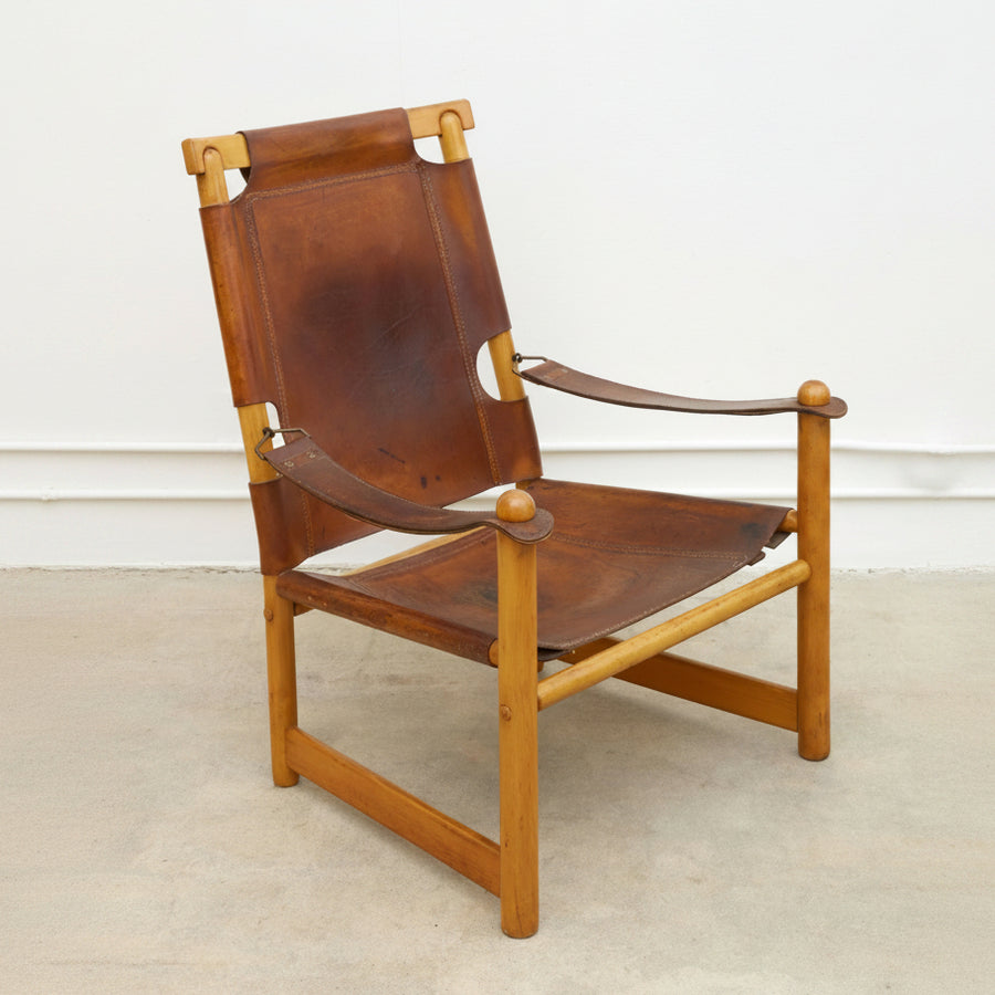 Scandinavian Leather Sling Chair