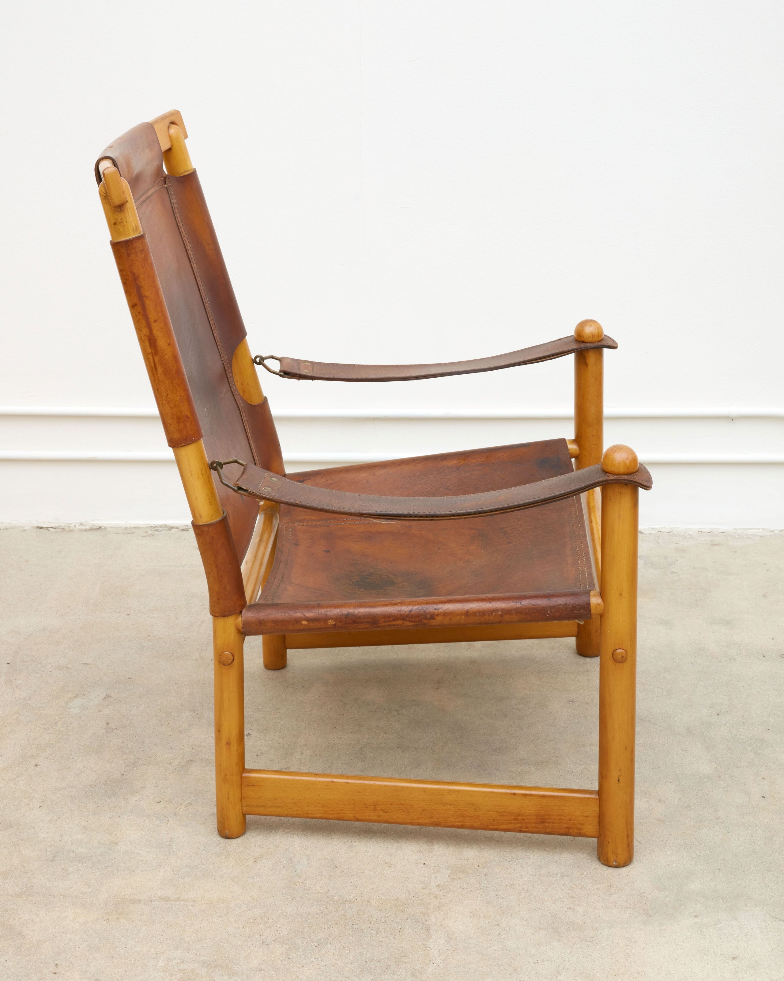 Scandinavian Leather Sling Chair