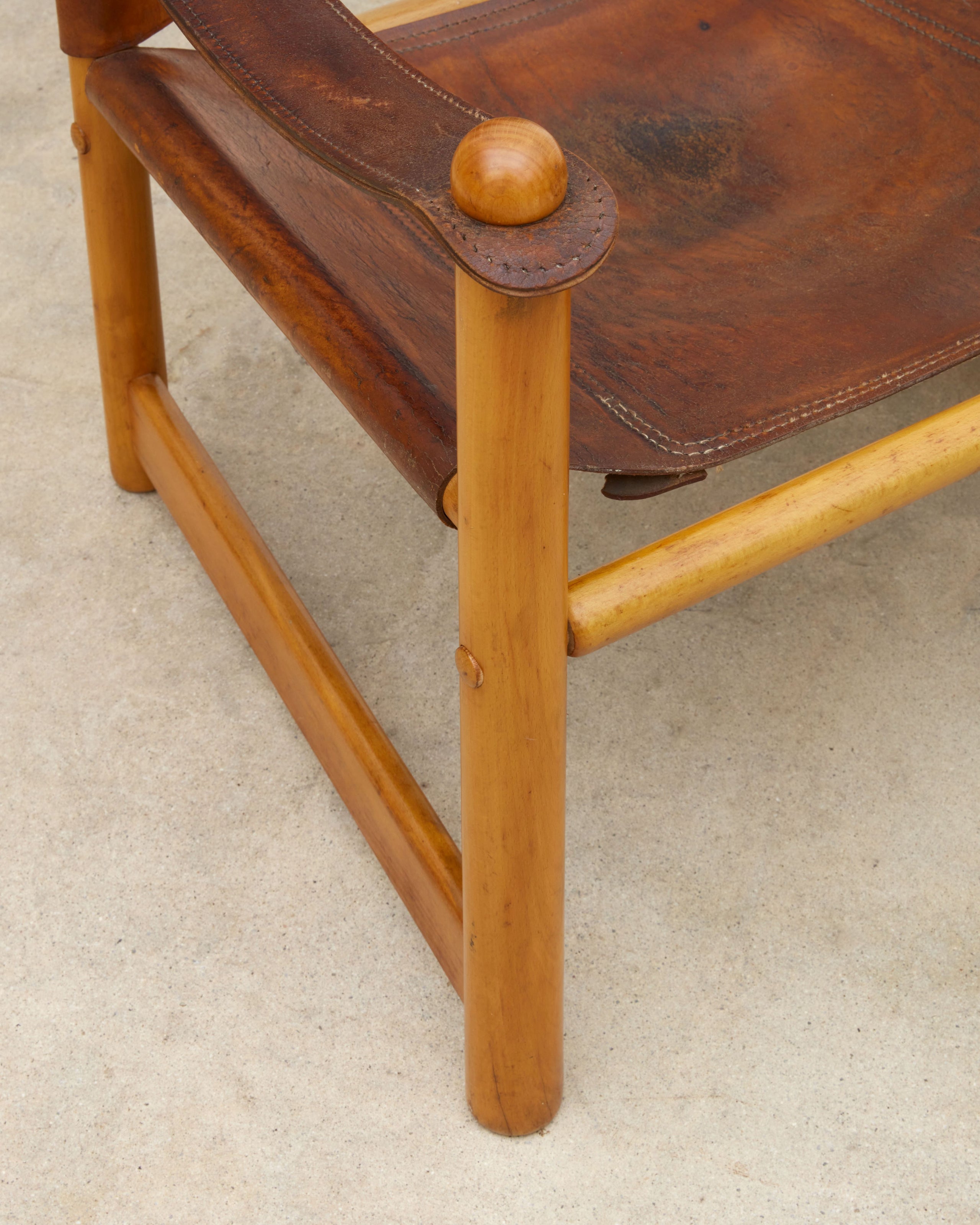 Scandinavian Leather Sling Chair