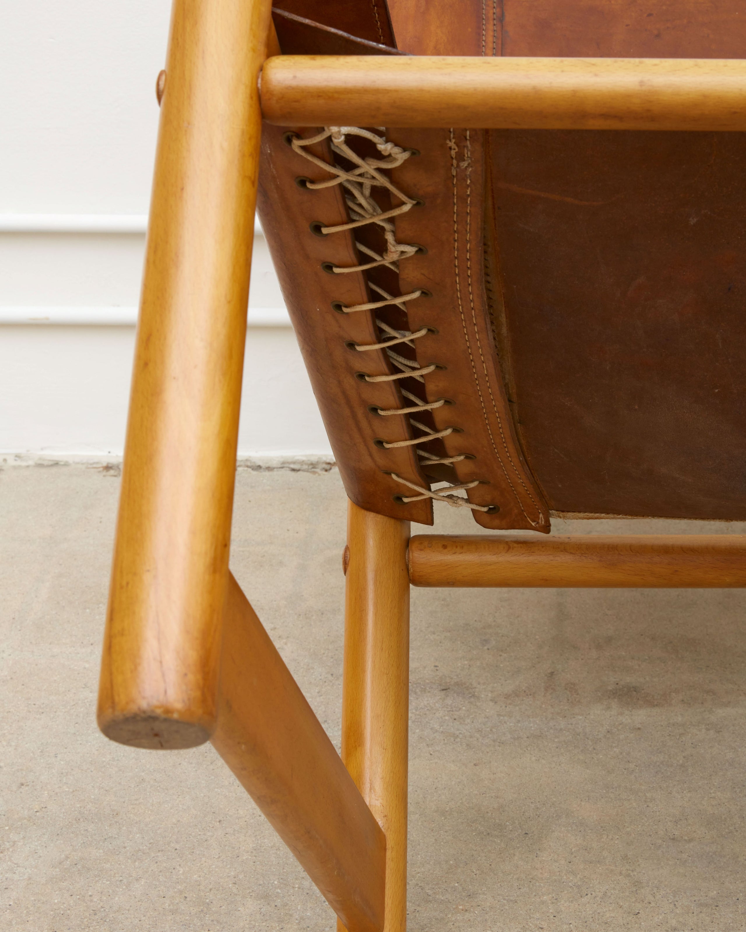 Scandinavian Leather Sling Chair