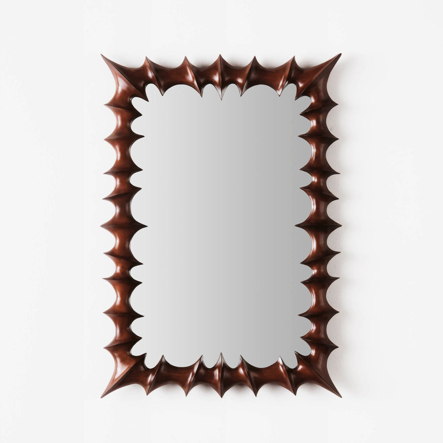Brutalist Mirror Small Natural Wood
