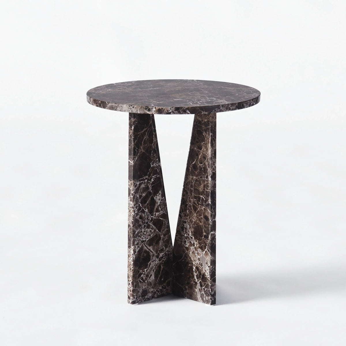 V Side Table Dark Emperador