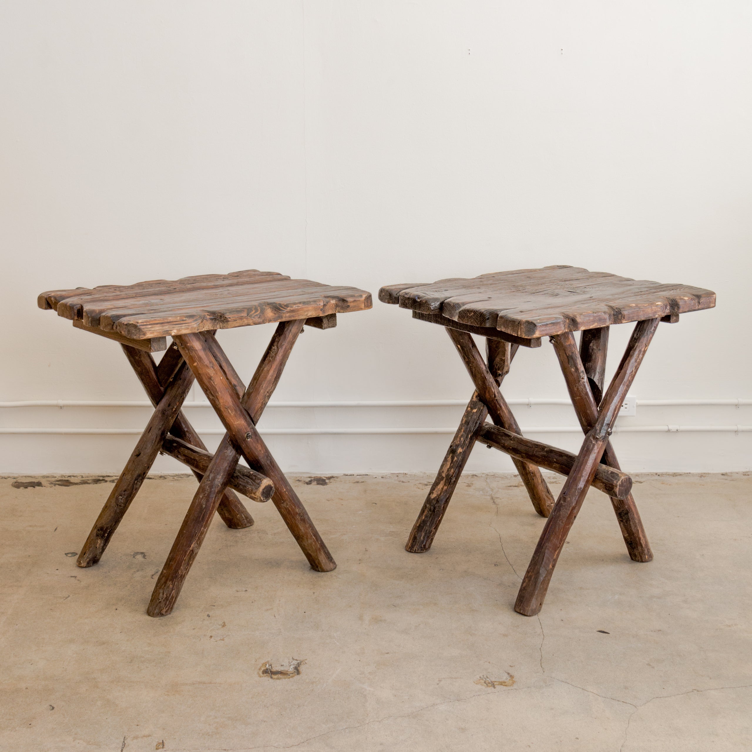 Rustic Moroccan X-Base Side Tables
