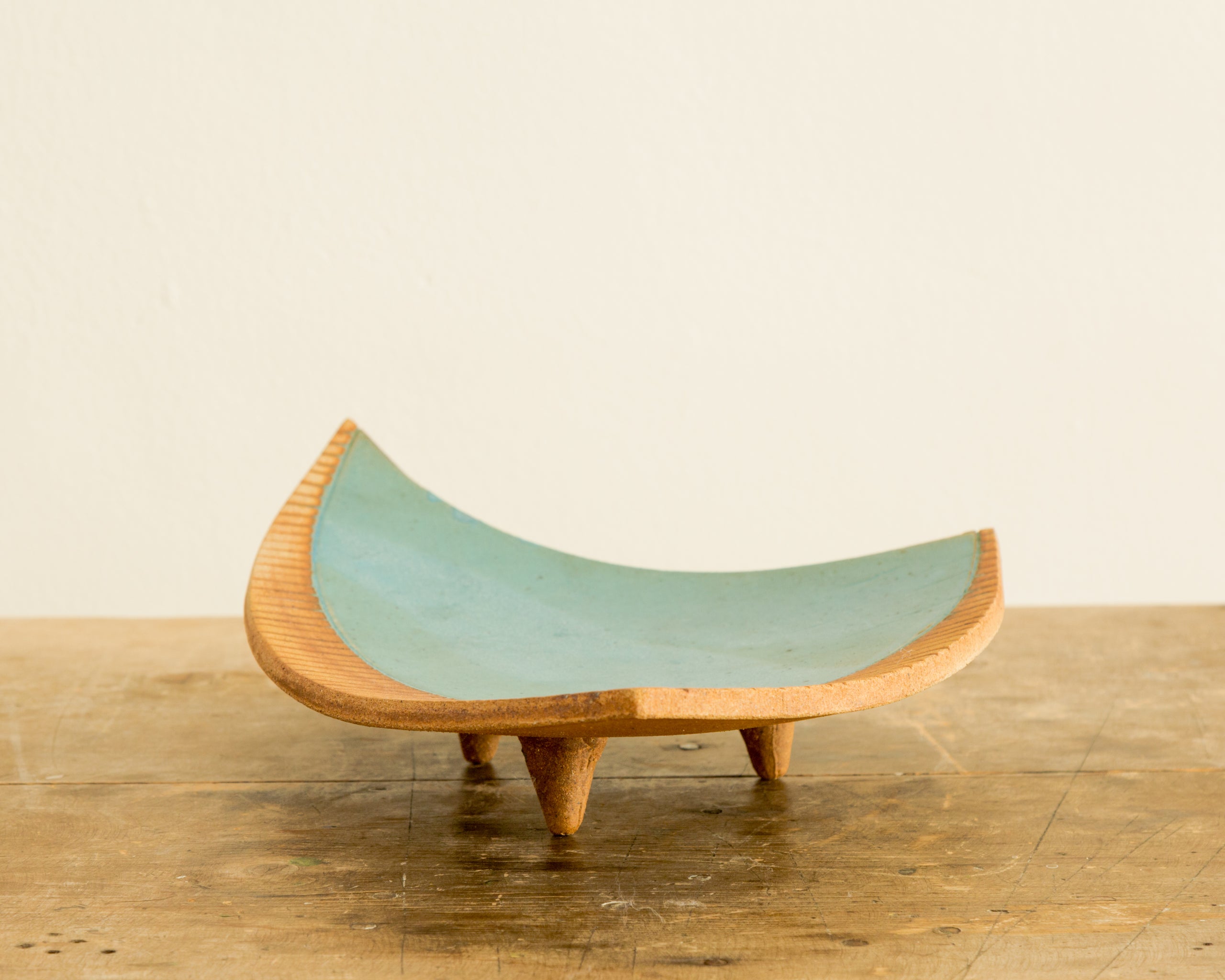 Terra Cotta + Turquoise Glazed Footed Platter