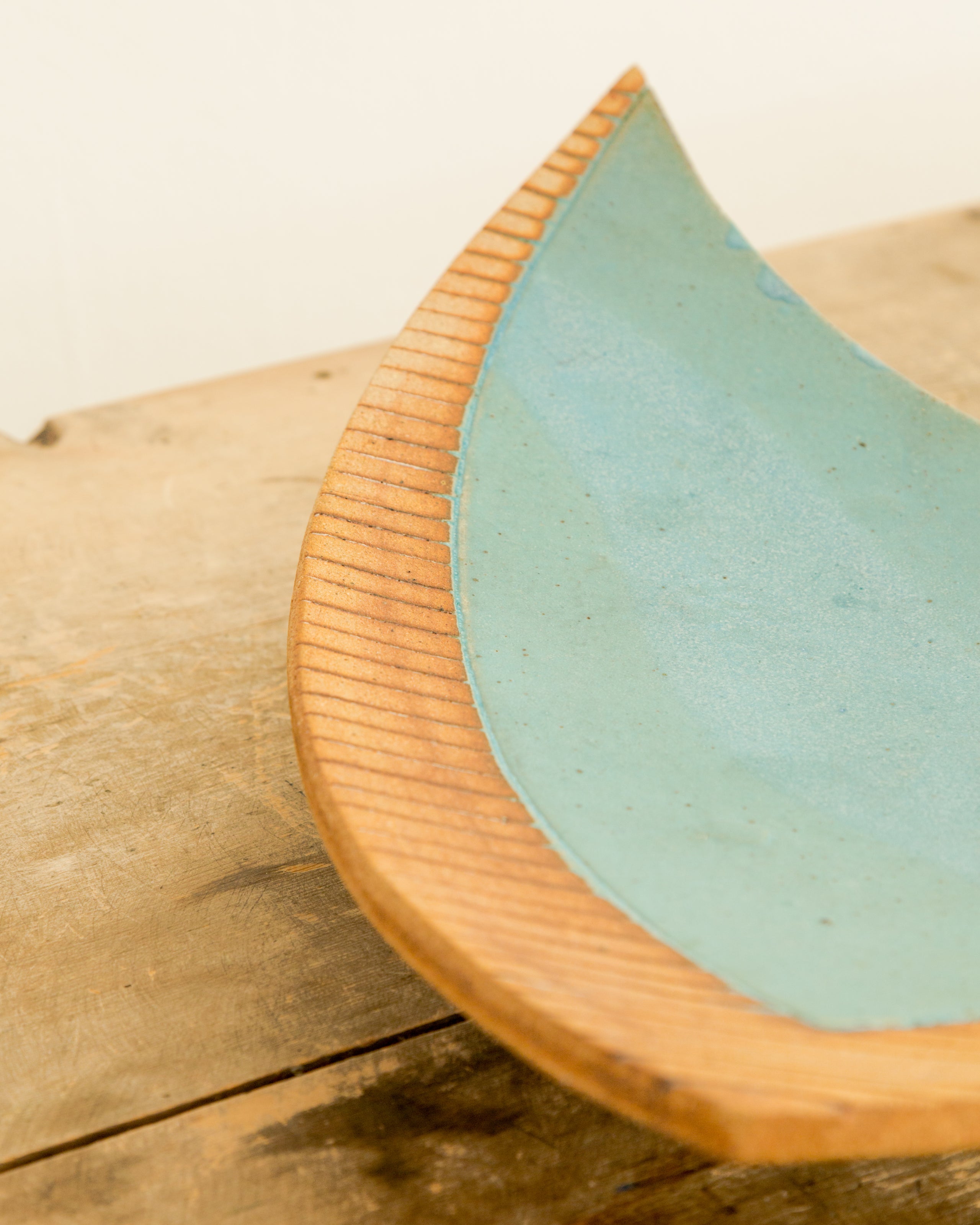 Terra Cotta + Turquoise Glazed Footed Platter