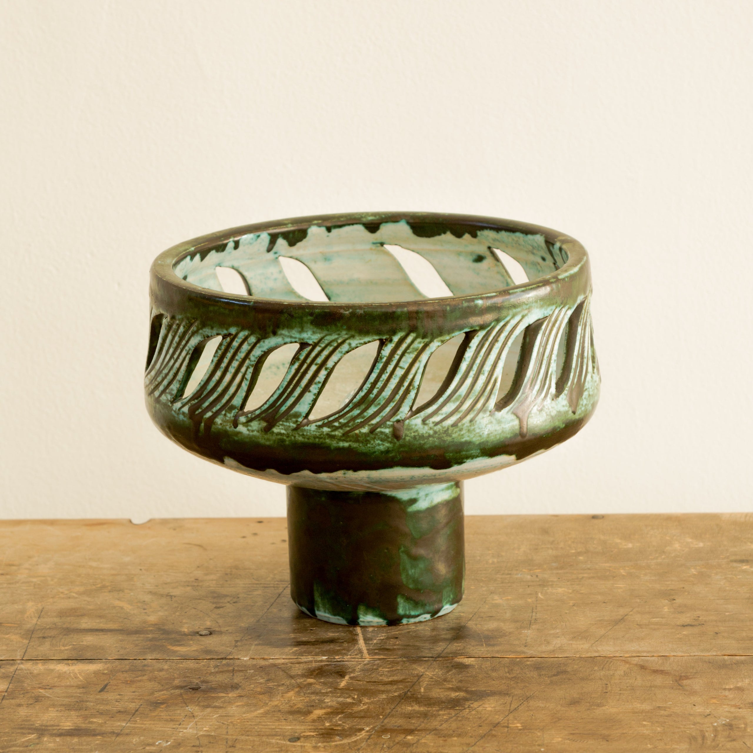 Bottle Green Glazed Vessel Lamp