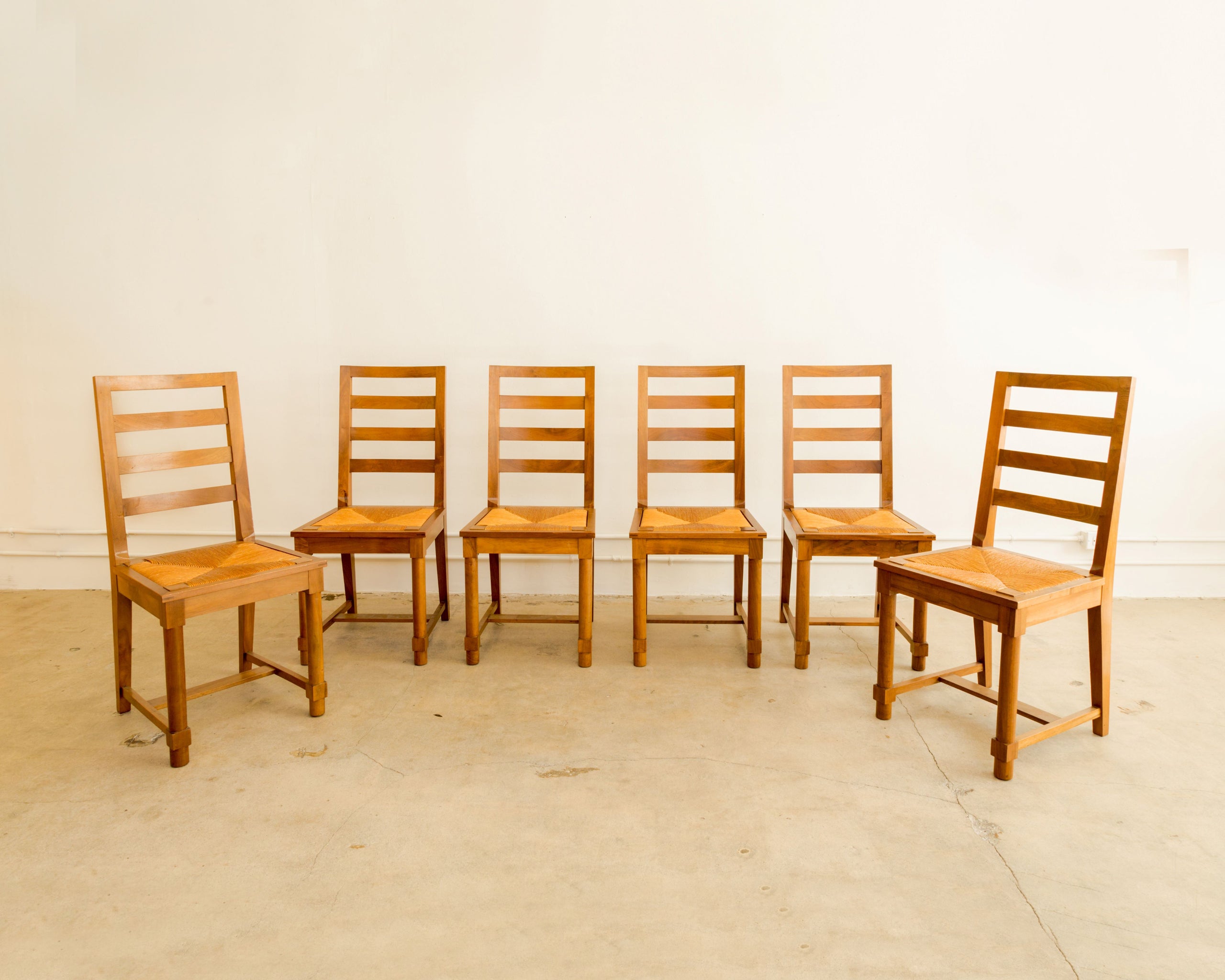 Jacques Adnet Style | Ladder Back Dining Chairs