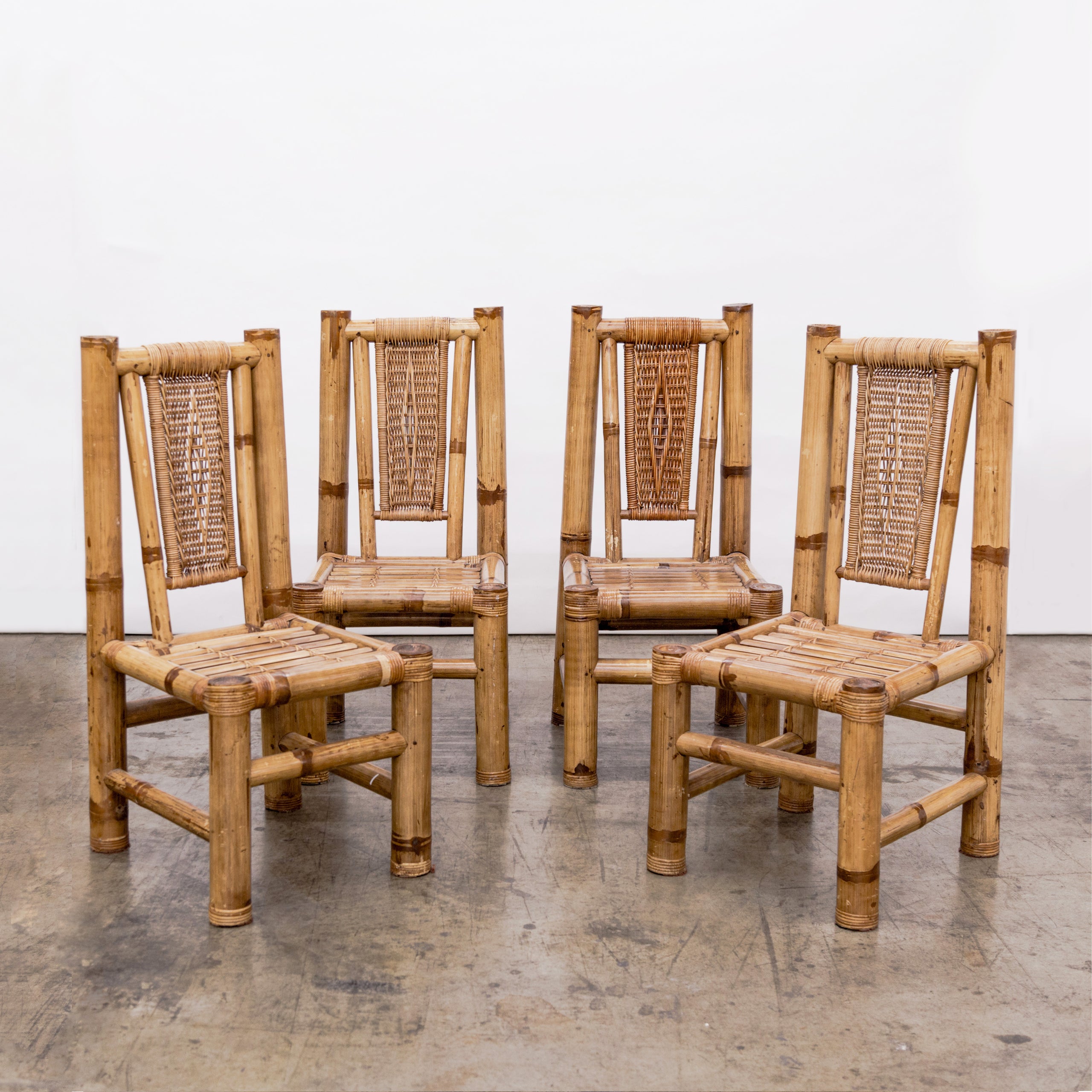 Audoux Minet Style | Primitive Chic Bamboo Side Chairs