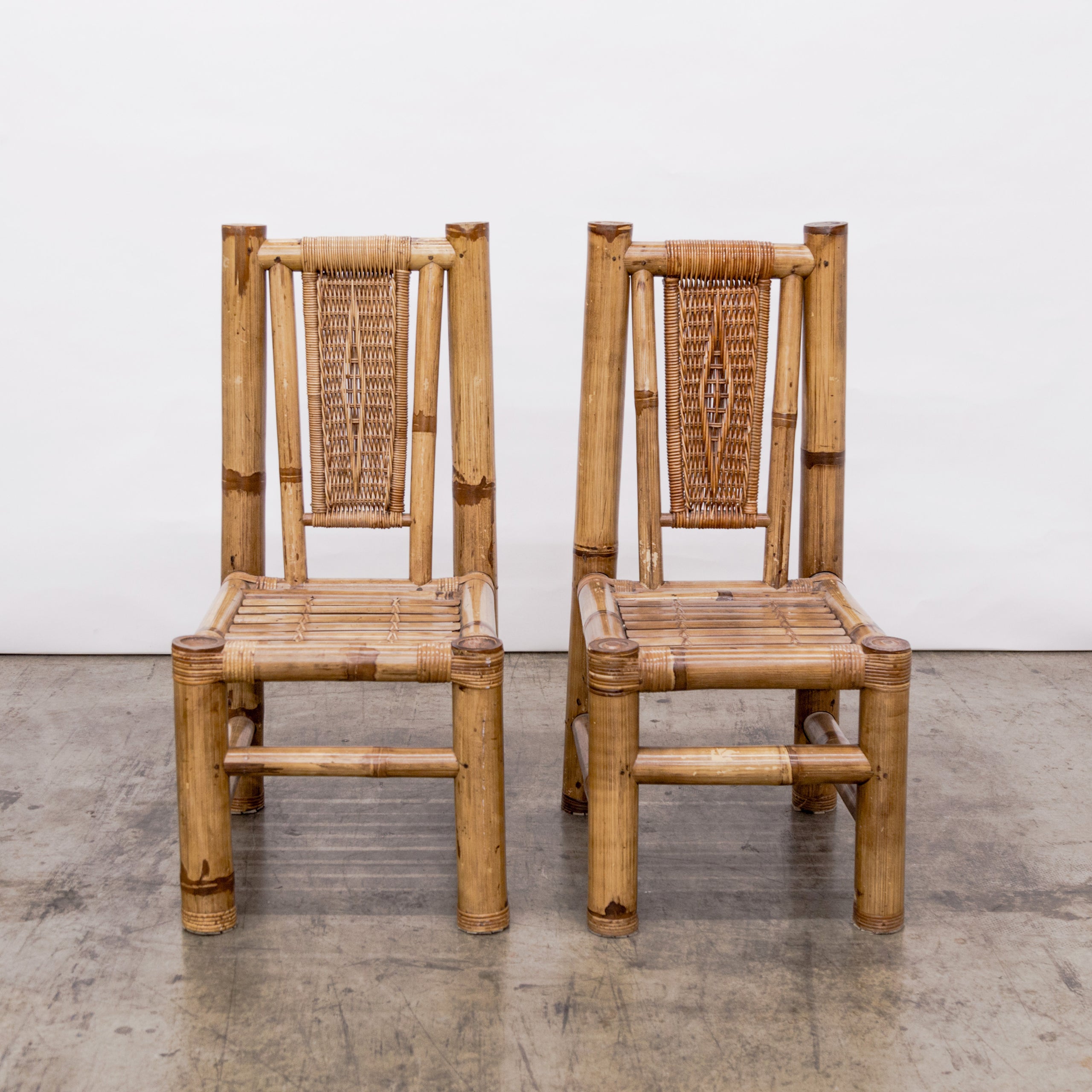 Audoux Minet Style | Primitive Chic Bamboo Side Chairs