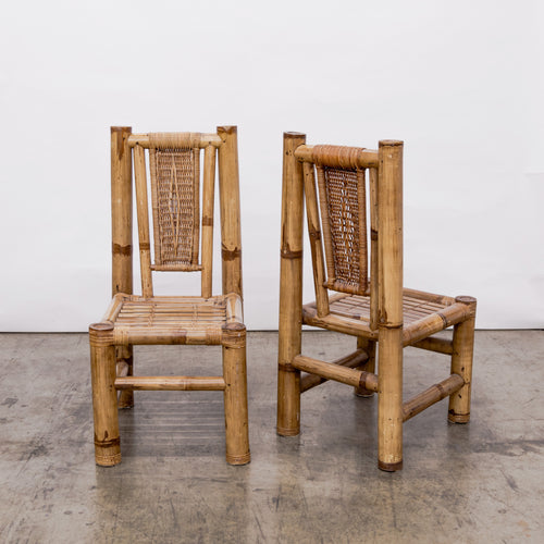 Audoux Minet Style | Primitive Chic Bamboo Side Chairs
