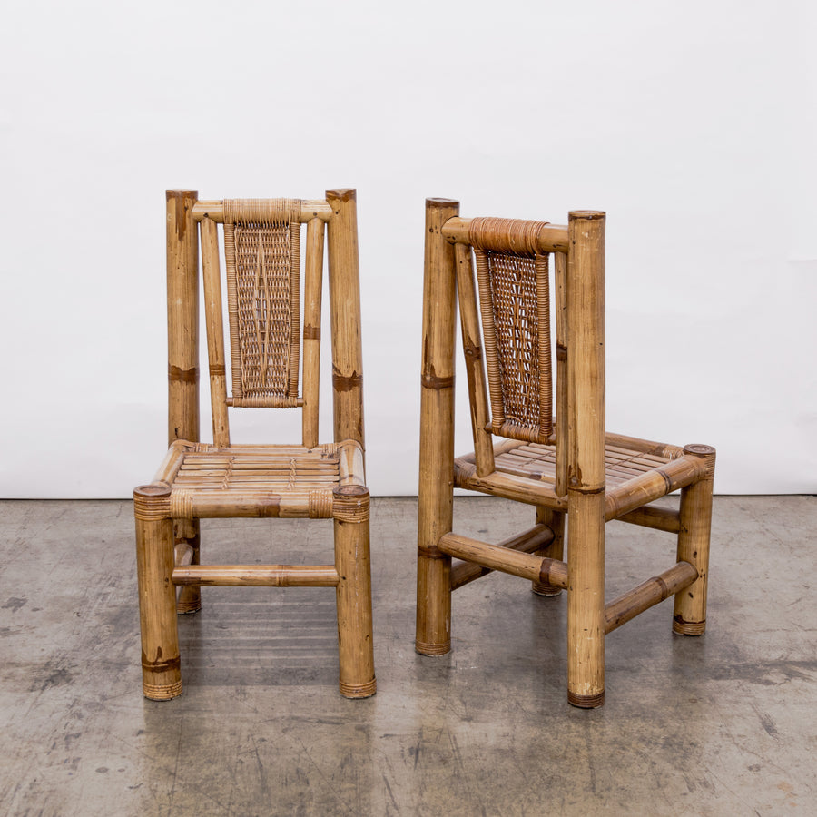 Audoux Minet Style | Primitive Chic Bamboo Side Chairs