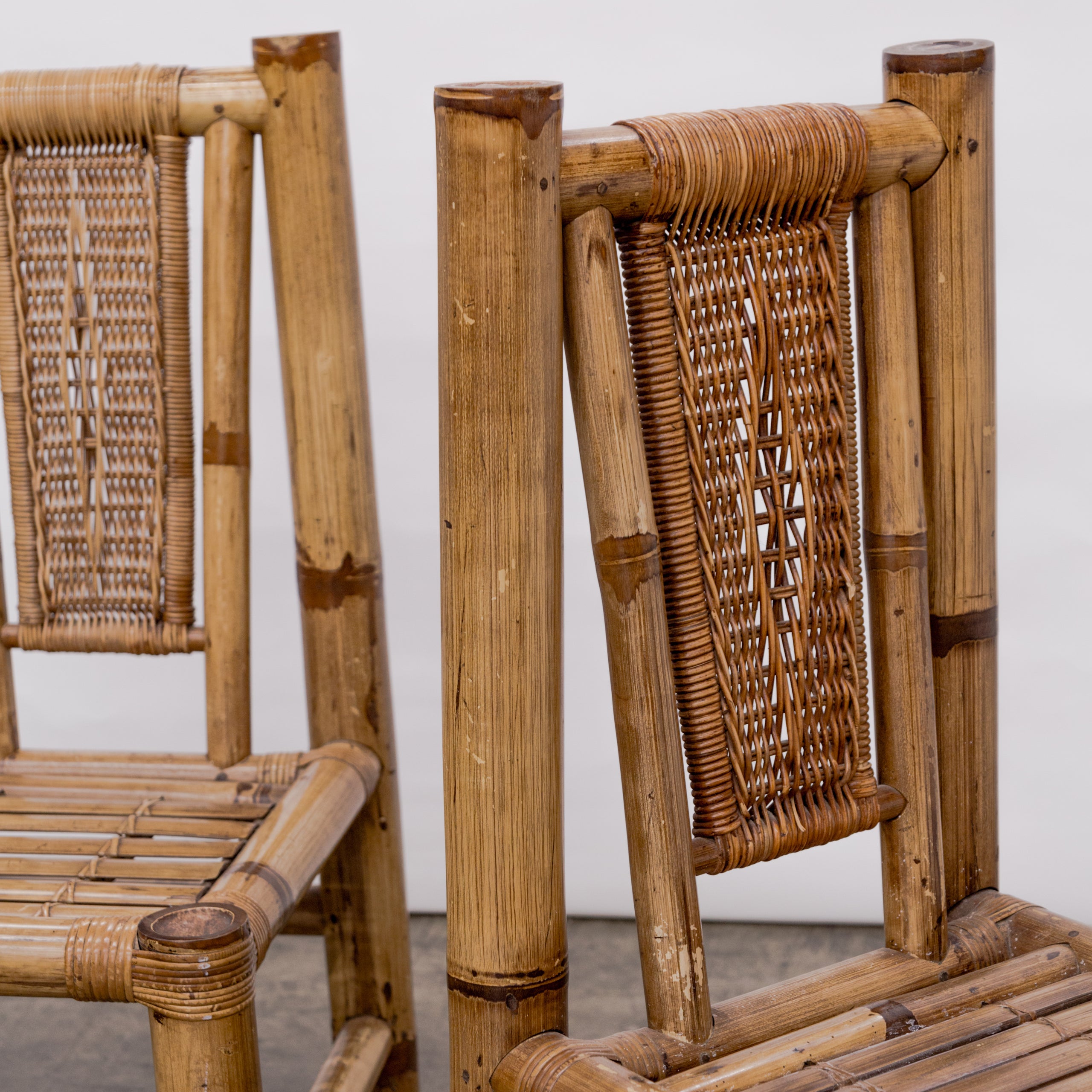 Audoux Minet Style | Primitive Chic Bamboo Side Chairs