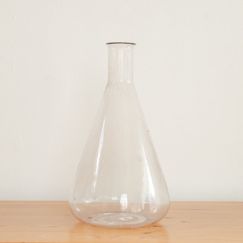Tall Vintage Conical Lab Glass Vessel