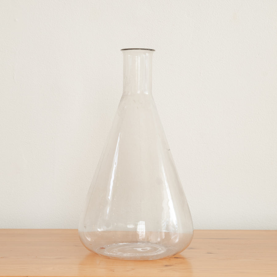 Tall Vintage Conical Lab Glass Vessel