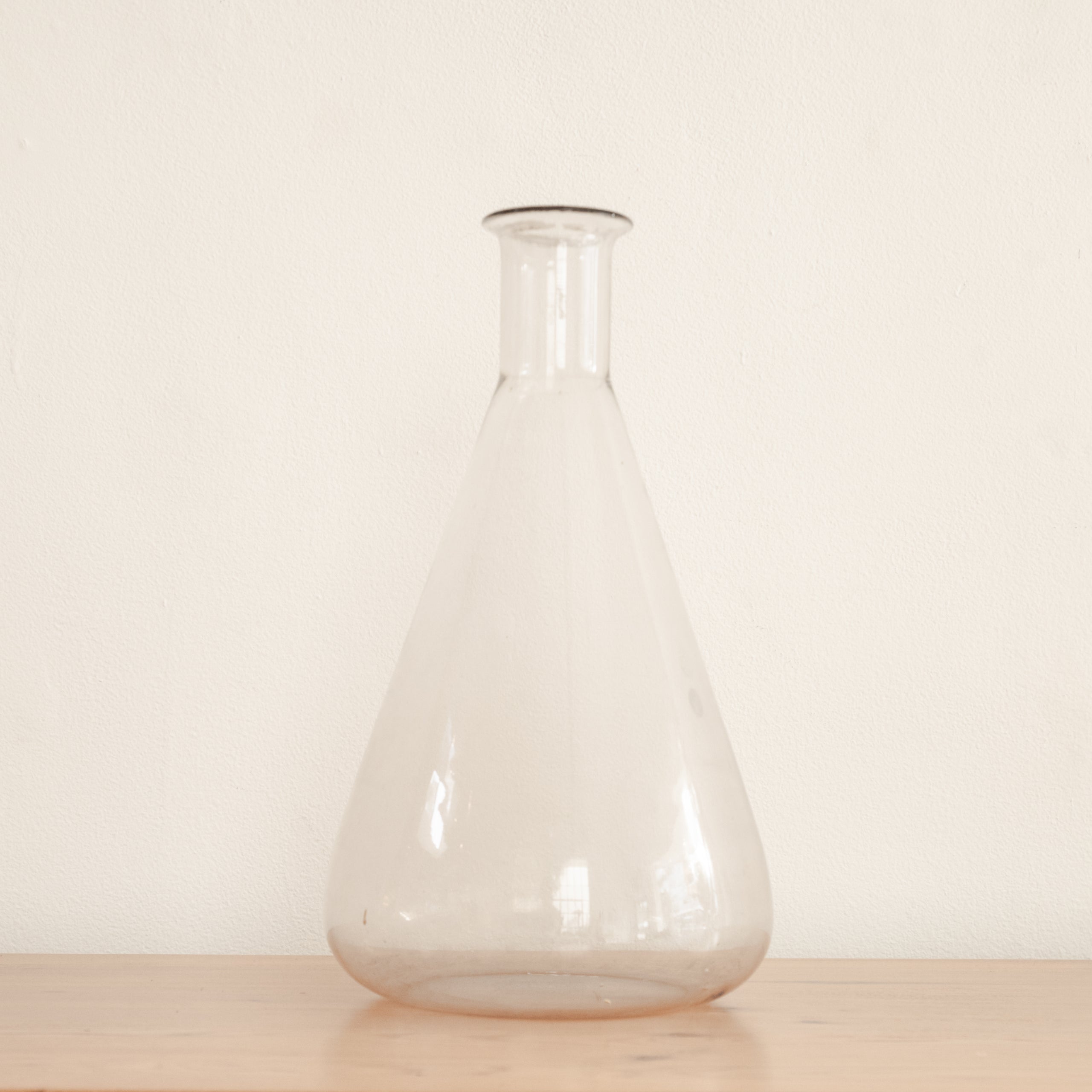 Tall Vintage Conical Lab Glass Vessel