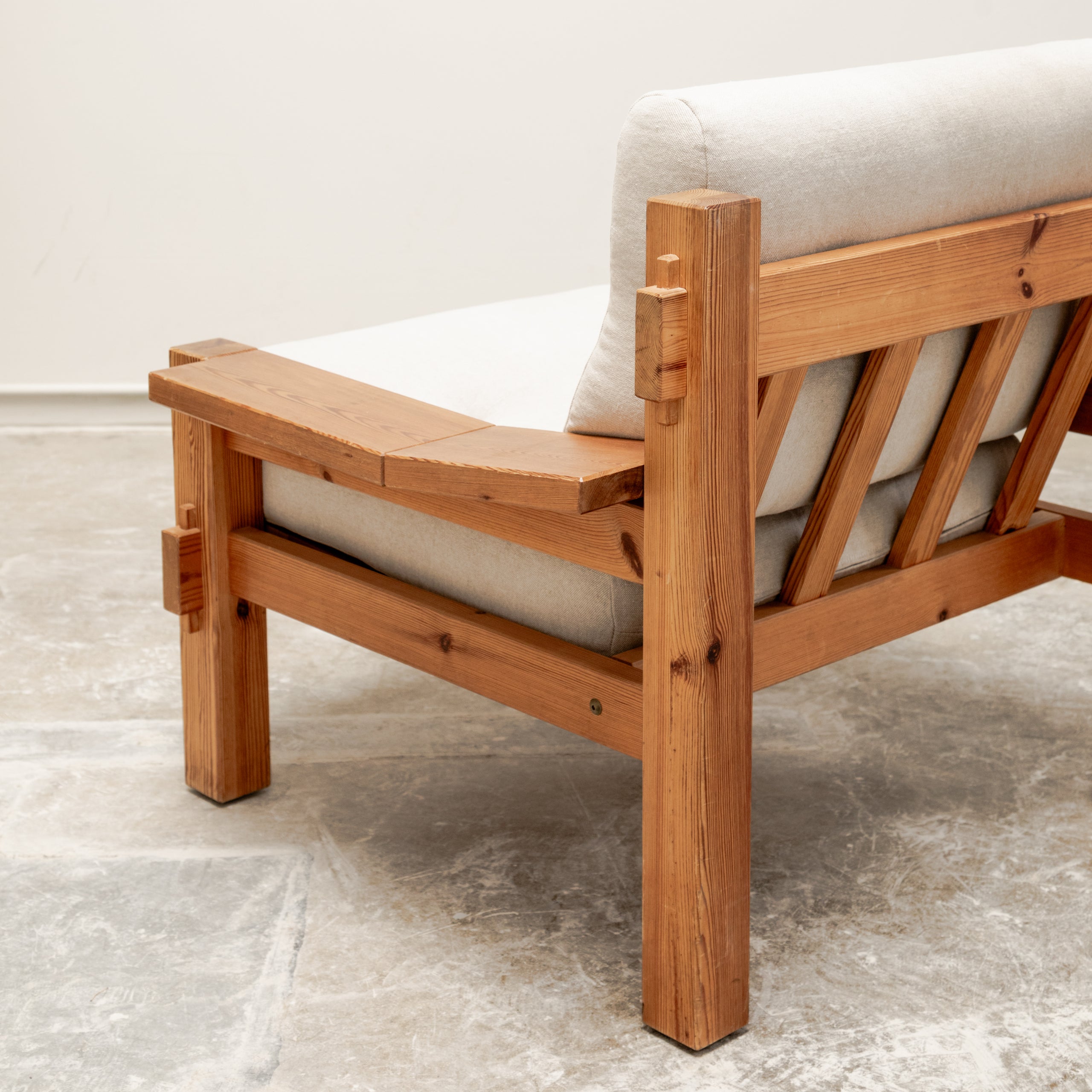 Baltic Pine Brutalist Scandinavian Armchairs