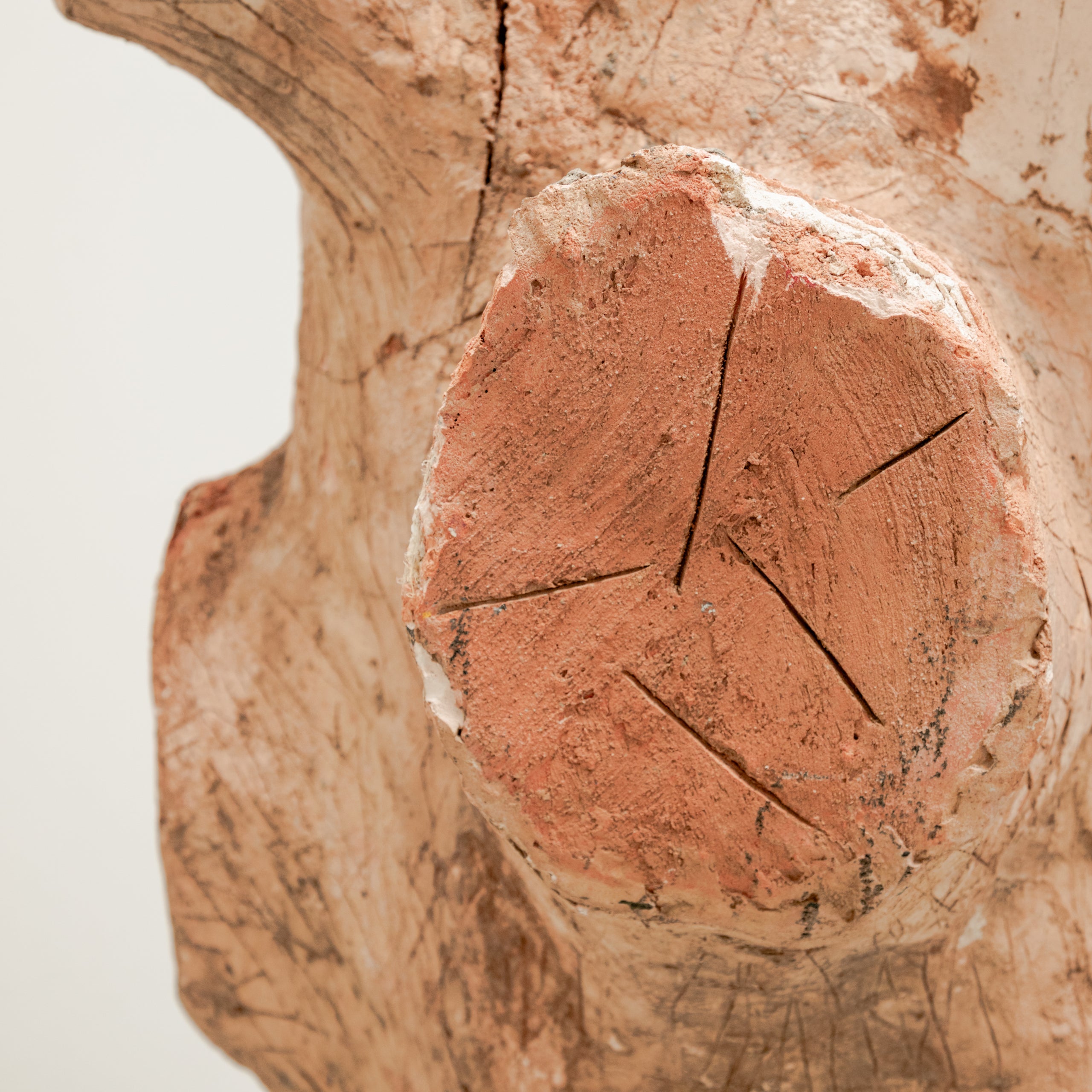 Monumental Faux Bois Terracotta Container