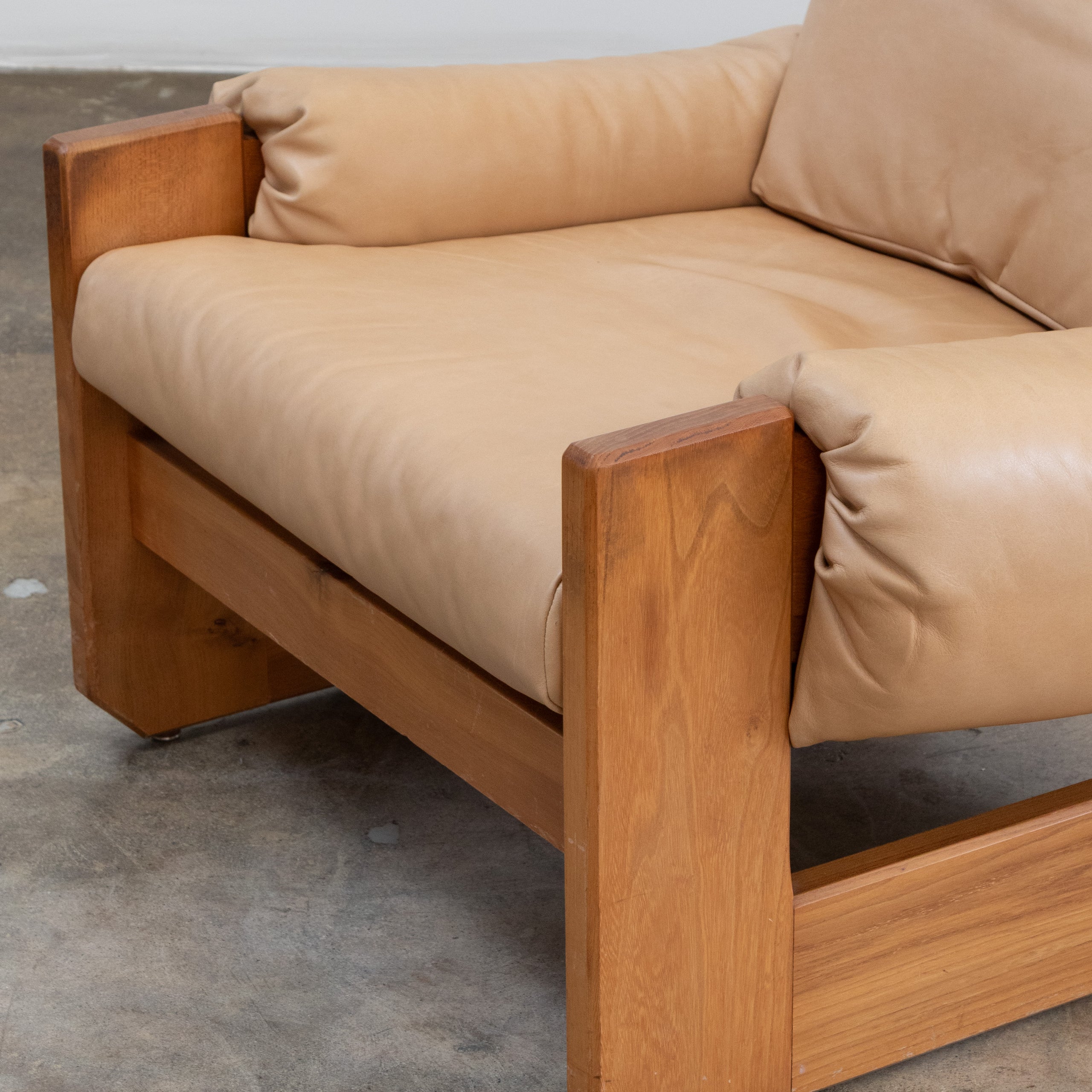 Maison Regain | Brutalist Elm + Leather Lounge Chair