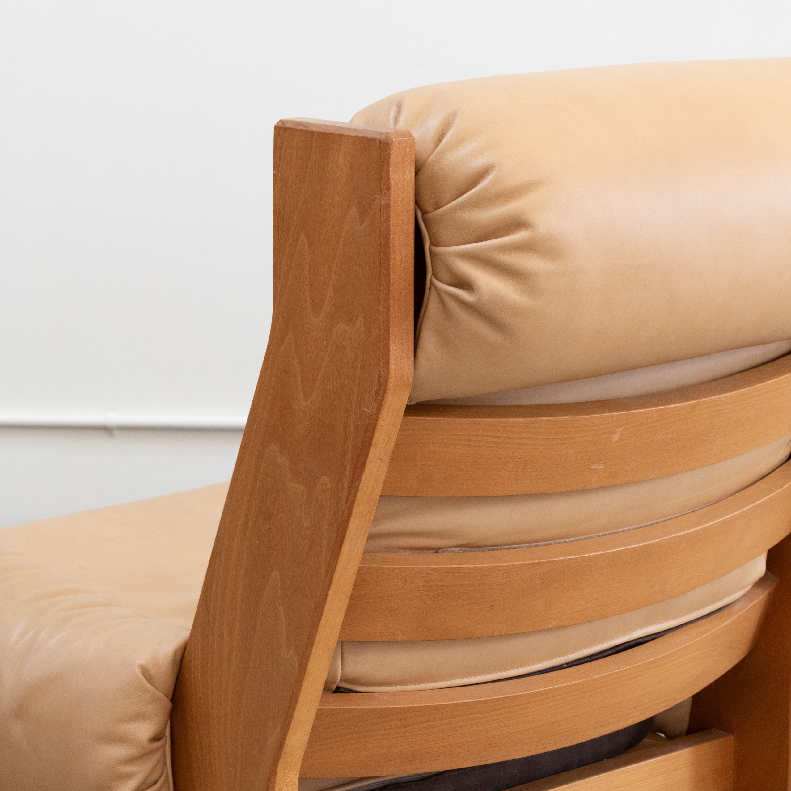Maison Regain | Brutalist Elm + Leather Lounge Chair