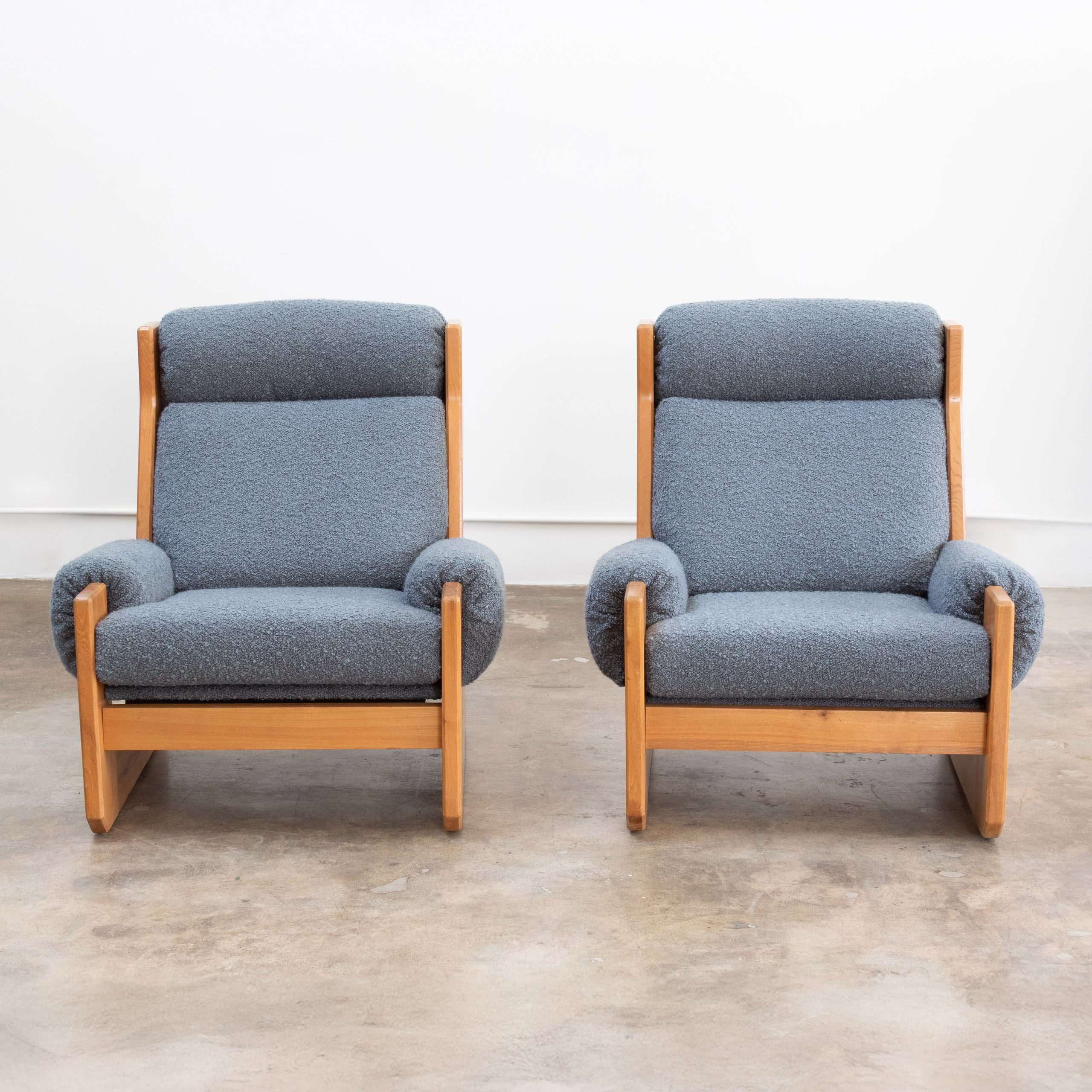 Maison Regain | Brutalist Elm + Shearling Lounge Chairs