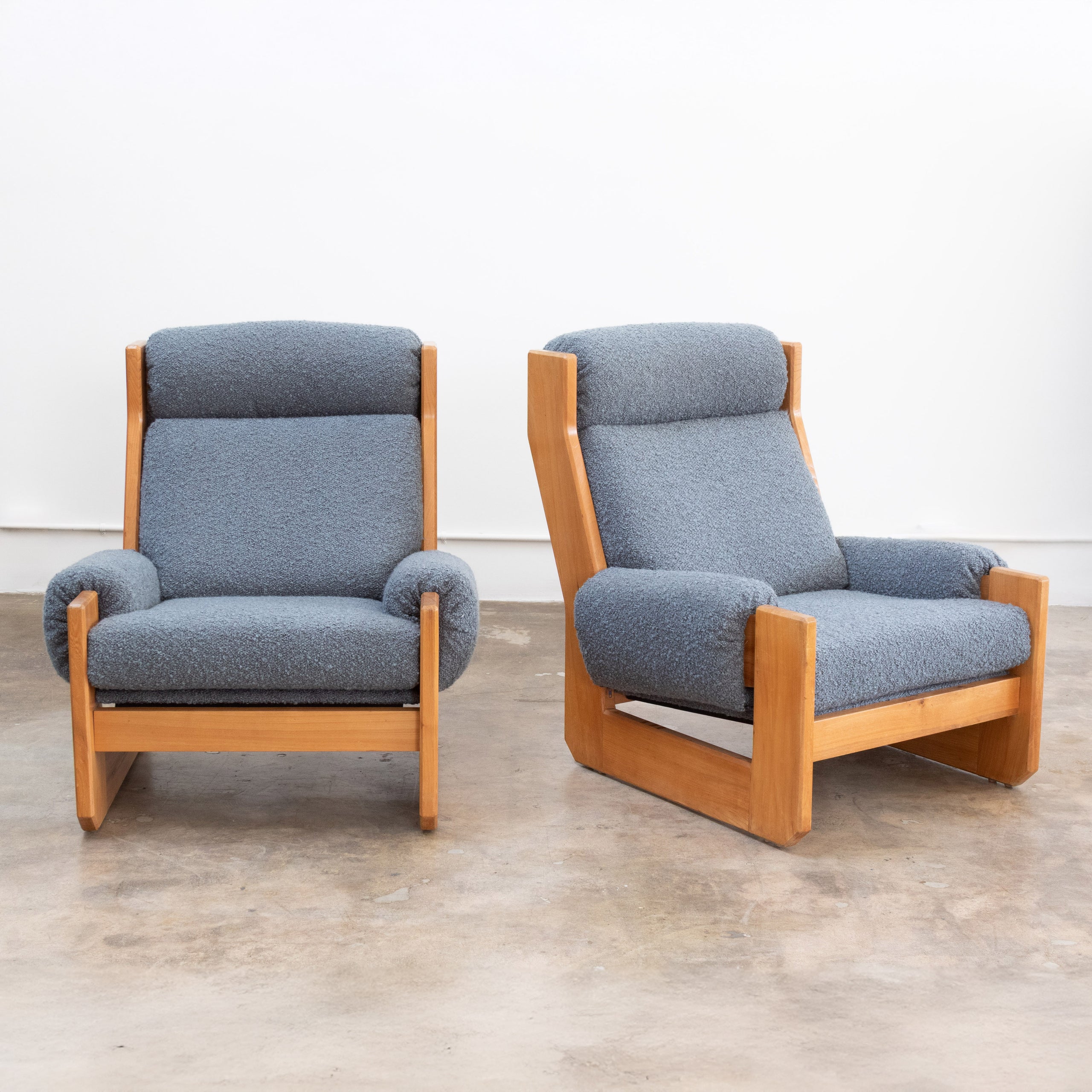 Maison Regain | Brutalist Elm + Shearling Lounge Chairs
