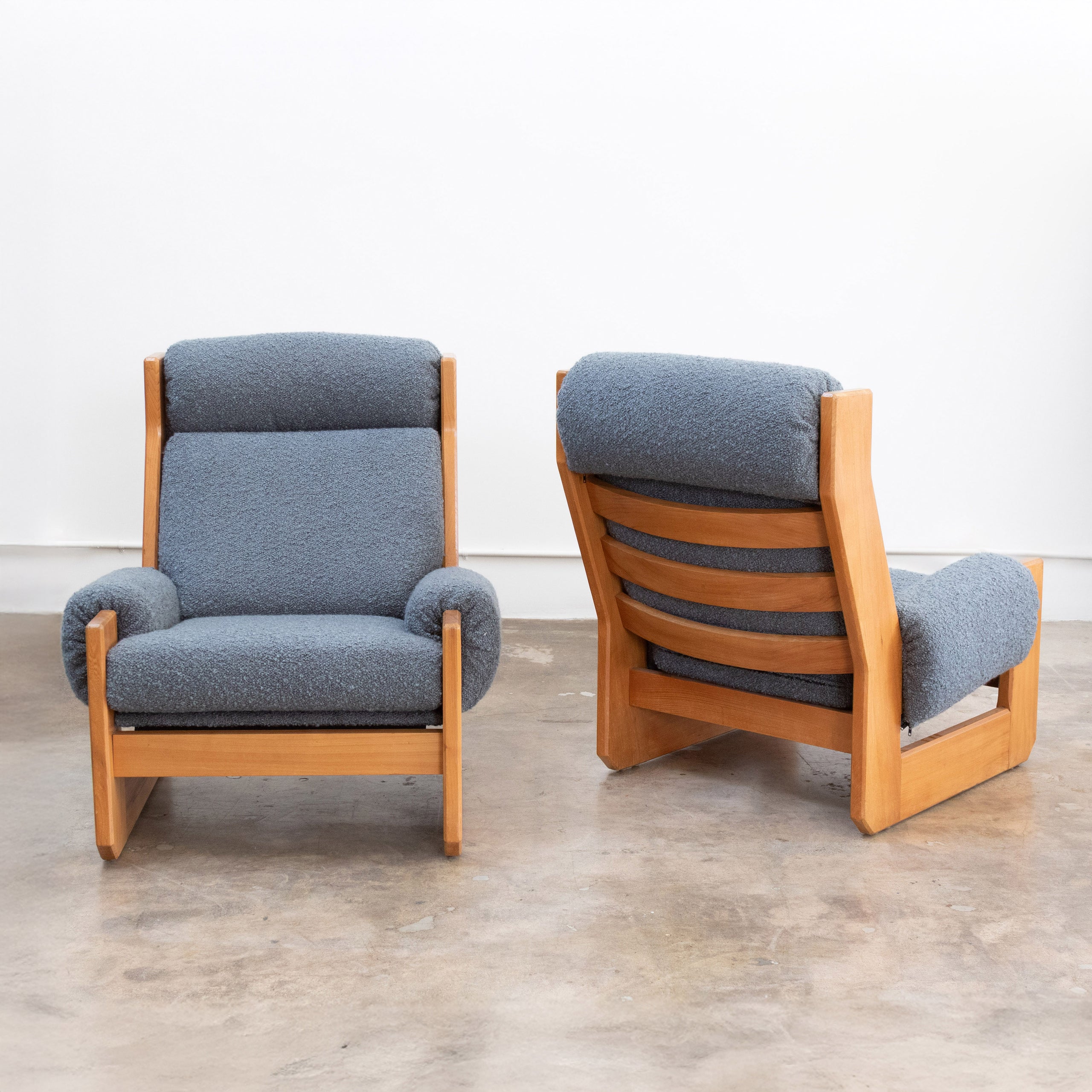 Maison Regain | Brutalist Elm + Shearling Lounge Chairs
