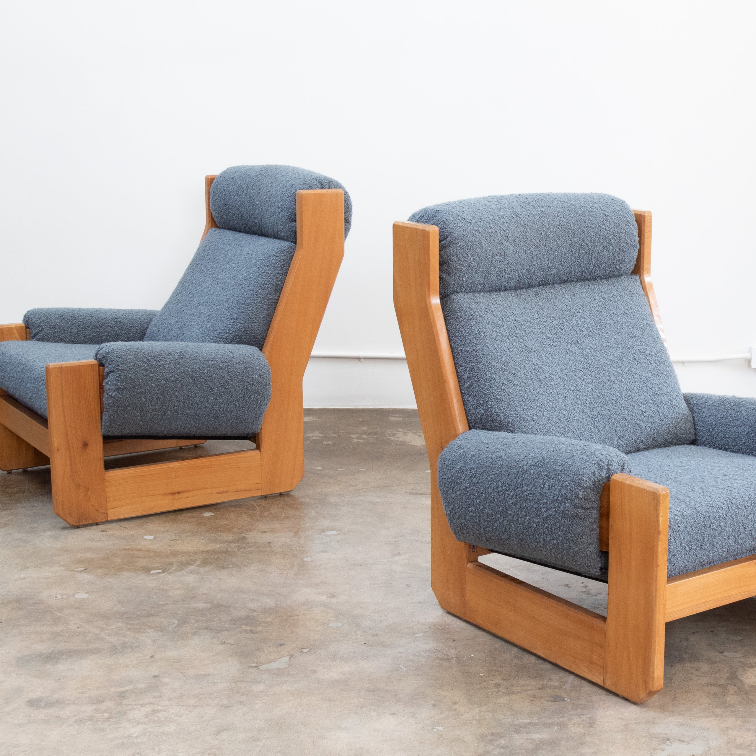 Maison Regain | Brutalist Elm + Shearling Lounge Chairs