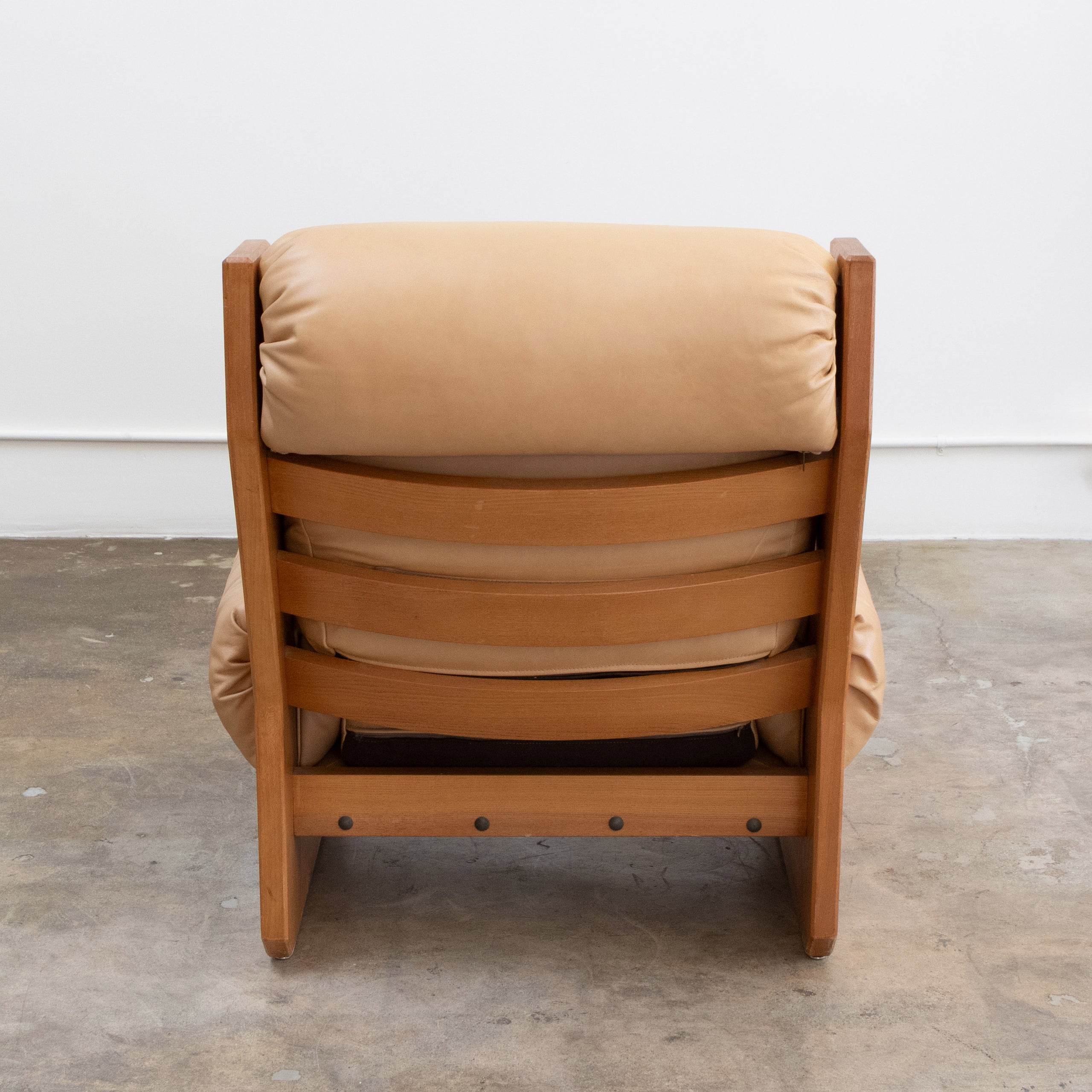Maison Regain | Brutalist Elm + Leather Lounge Chair