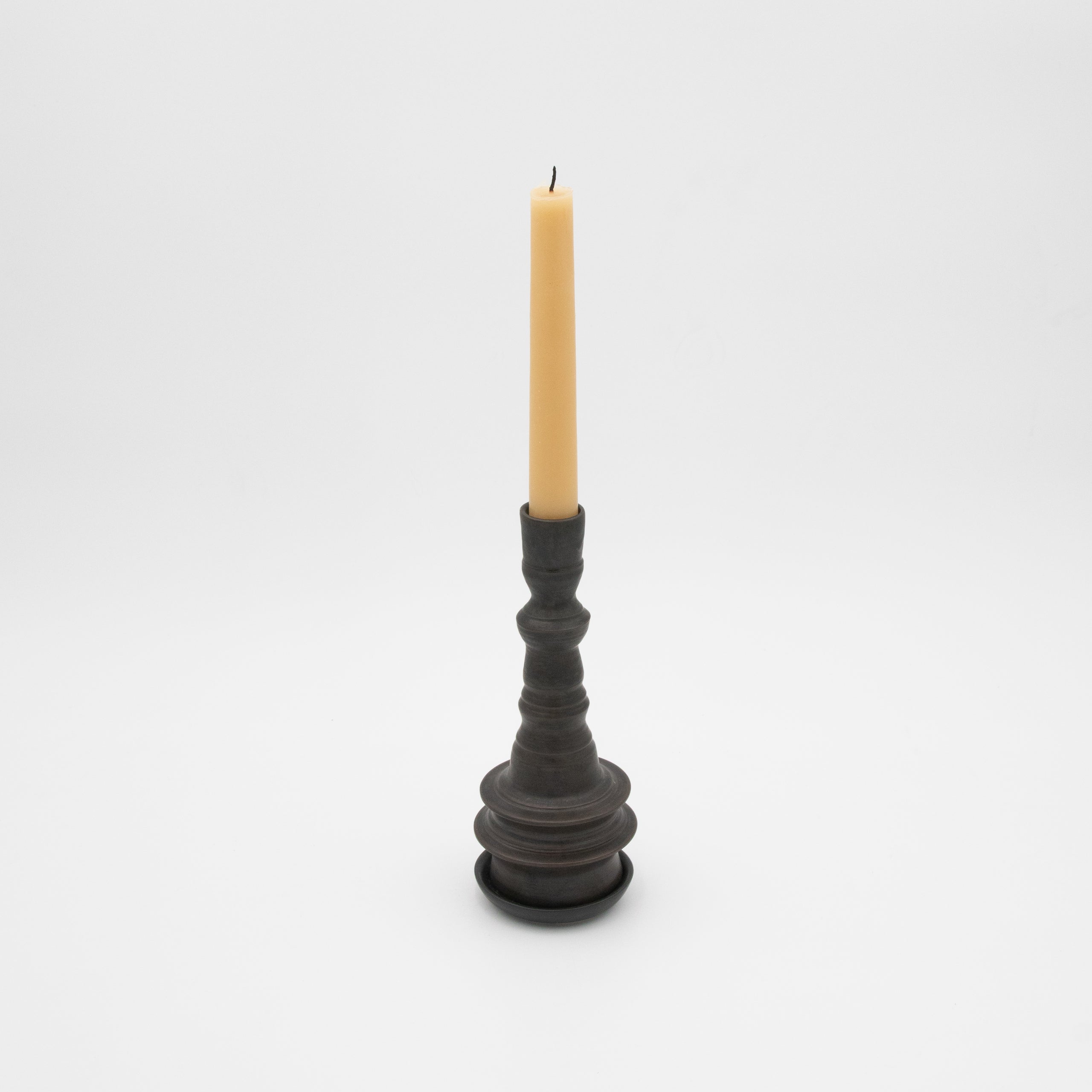 Alkimia Stoneware | Bronze Brown Large Stoneware Candlestick