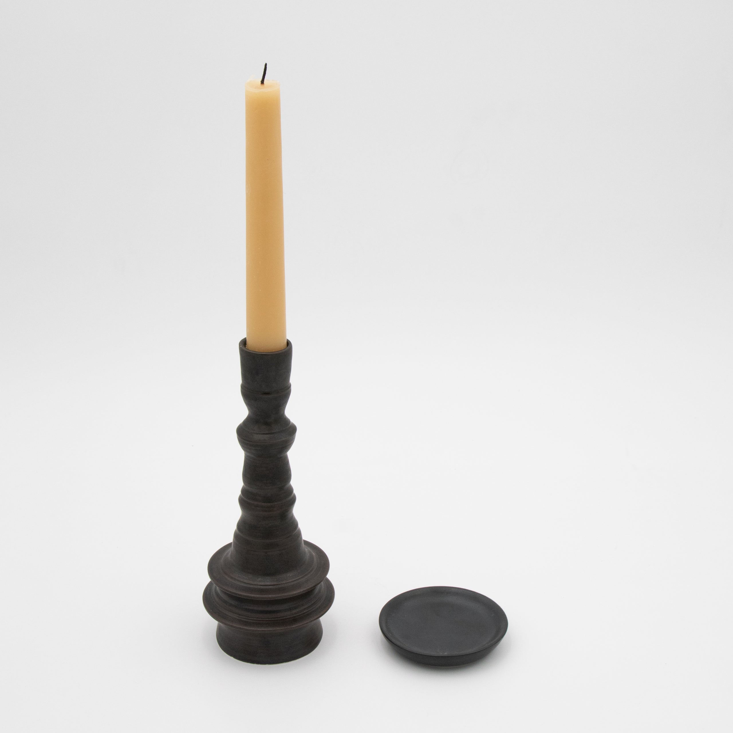 Alkimia Stoneware | Bronze Brown Large Stoneware Candlestick
