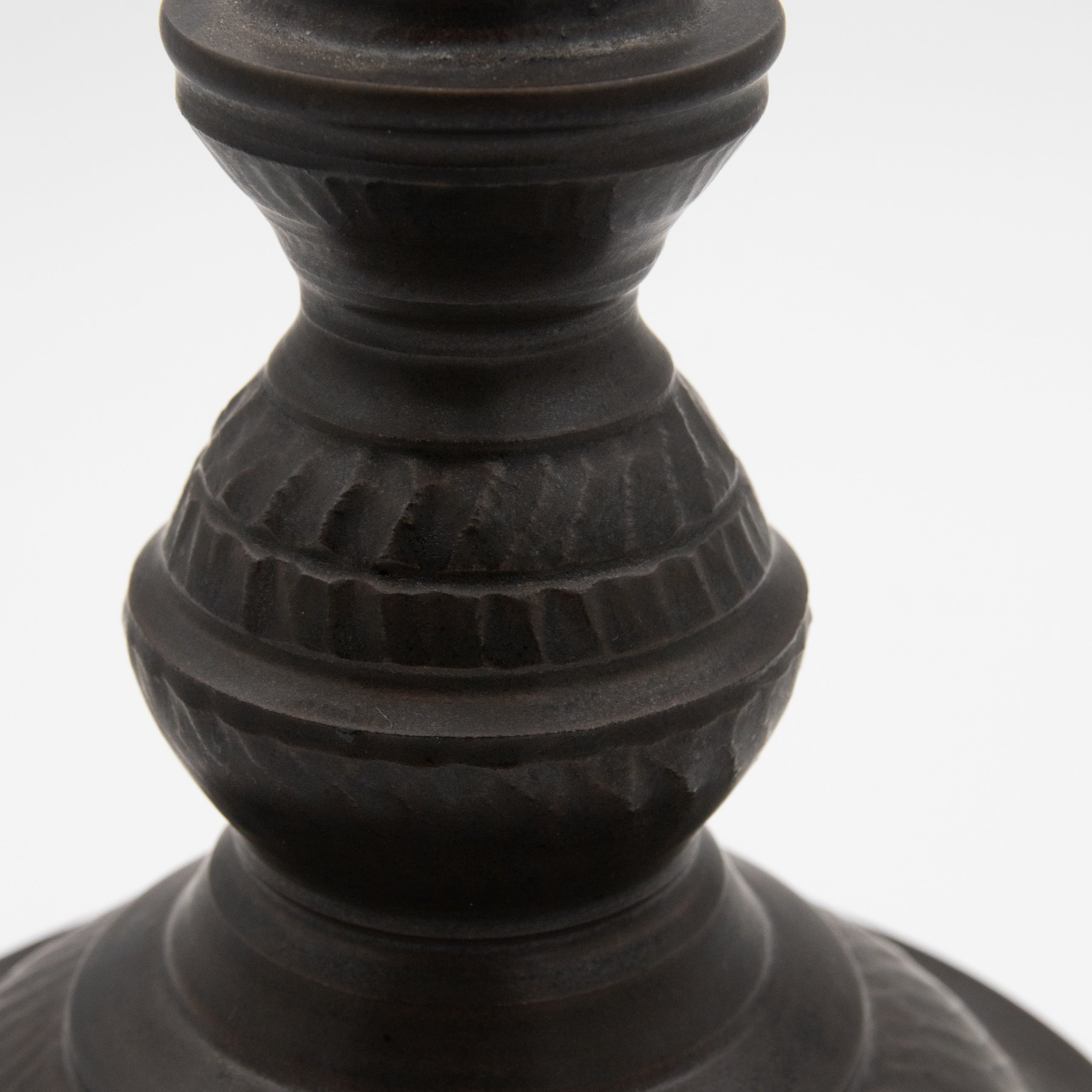Alkimia Stoneware | Matte Black Stoneware Candlestick
