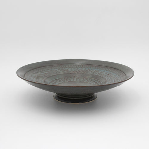 Alkimia Stoneware | Gray Textured Shallow Bowl