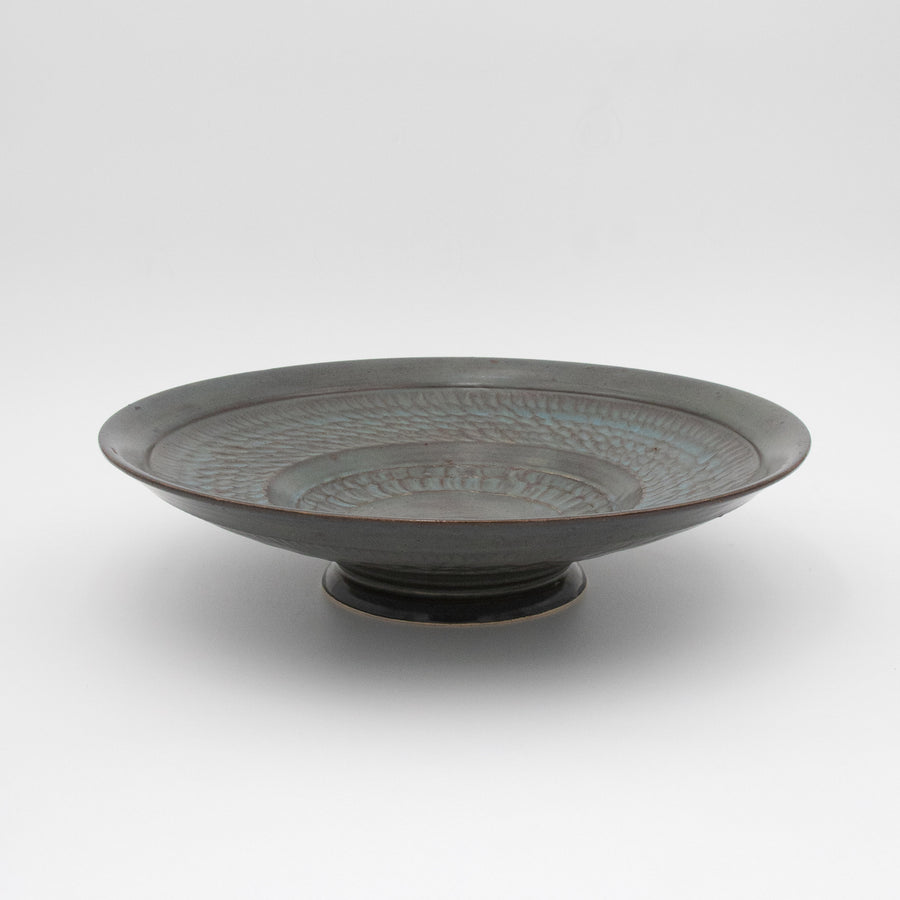 Alkimia Stoneware | Gray Textured Shallow Bowl