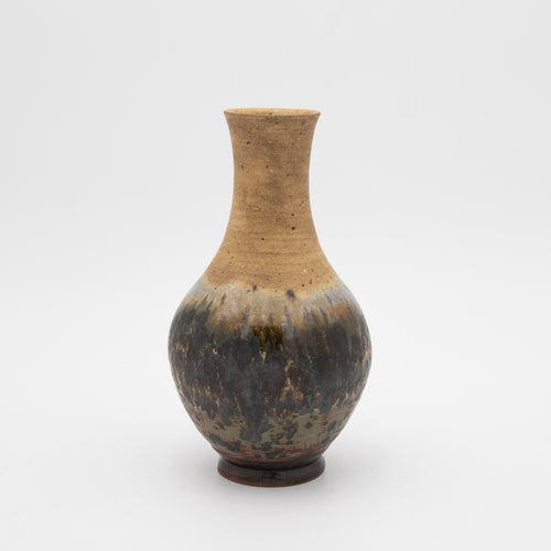 Alkimia Stoneware | Beige + Brown Long Neck Vase