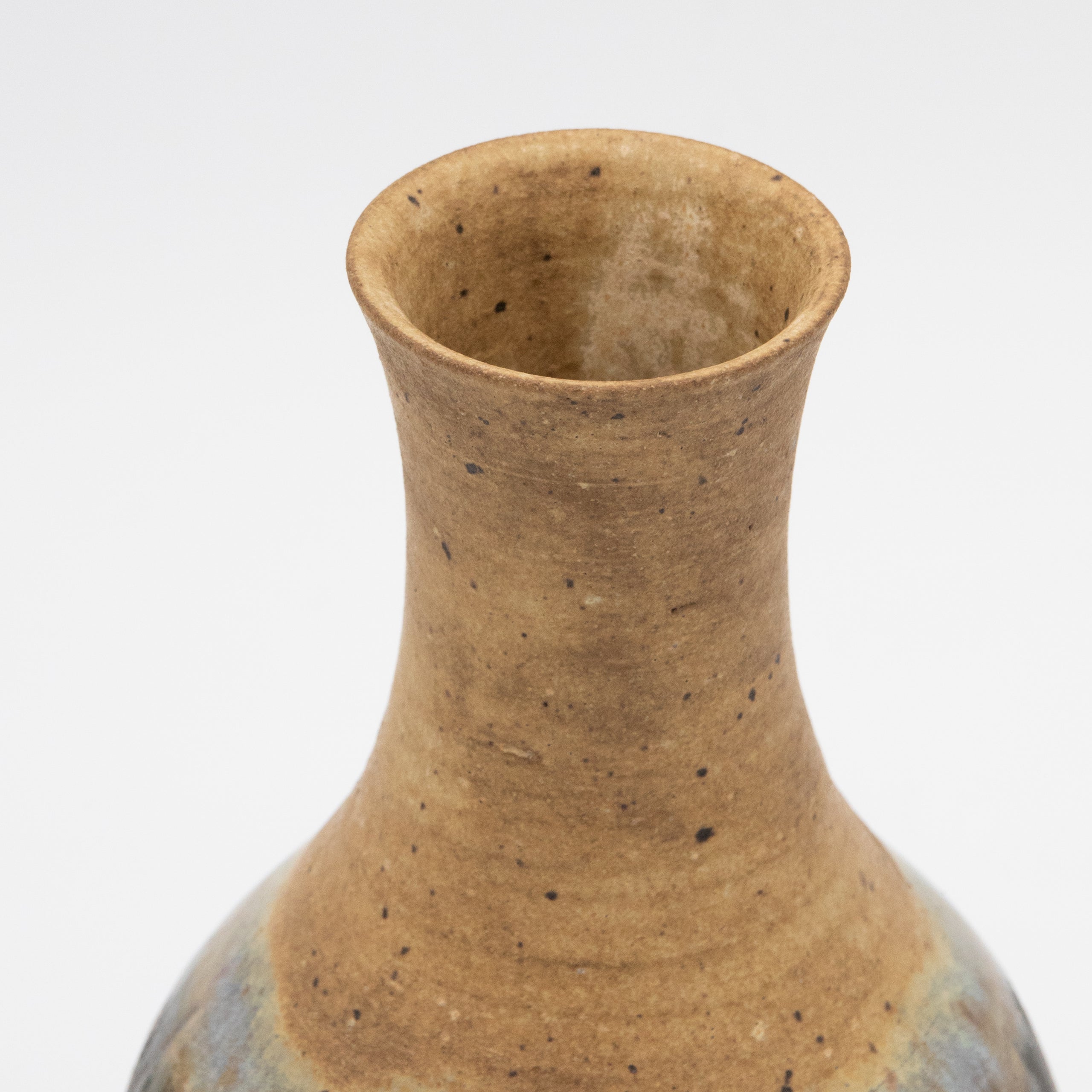 Alkimia Stoneware | Beige + Brown Long Neck Vase