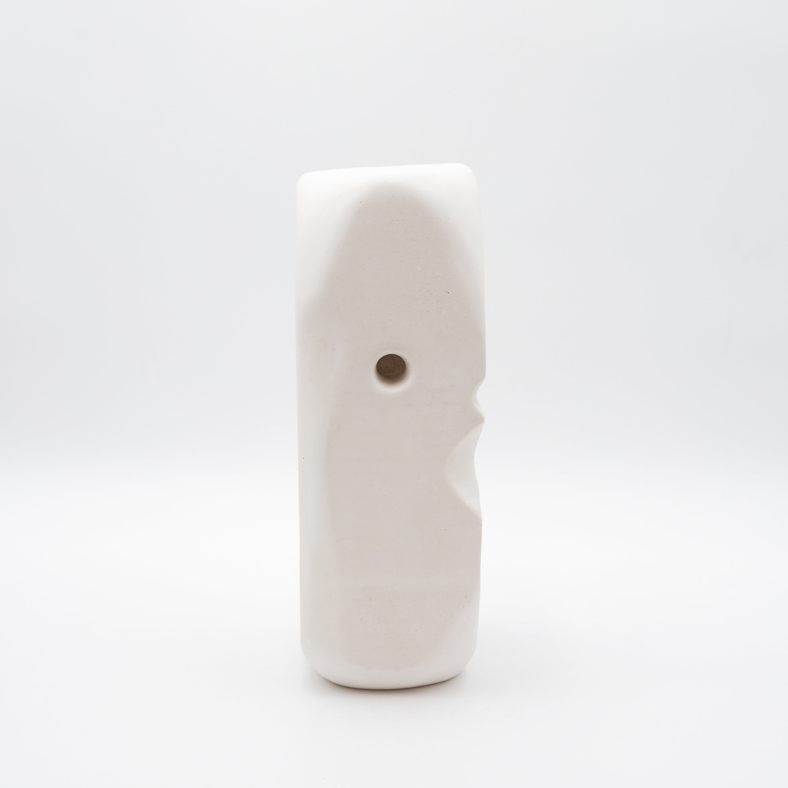 Modernist Cast White Stone Sculpture