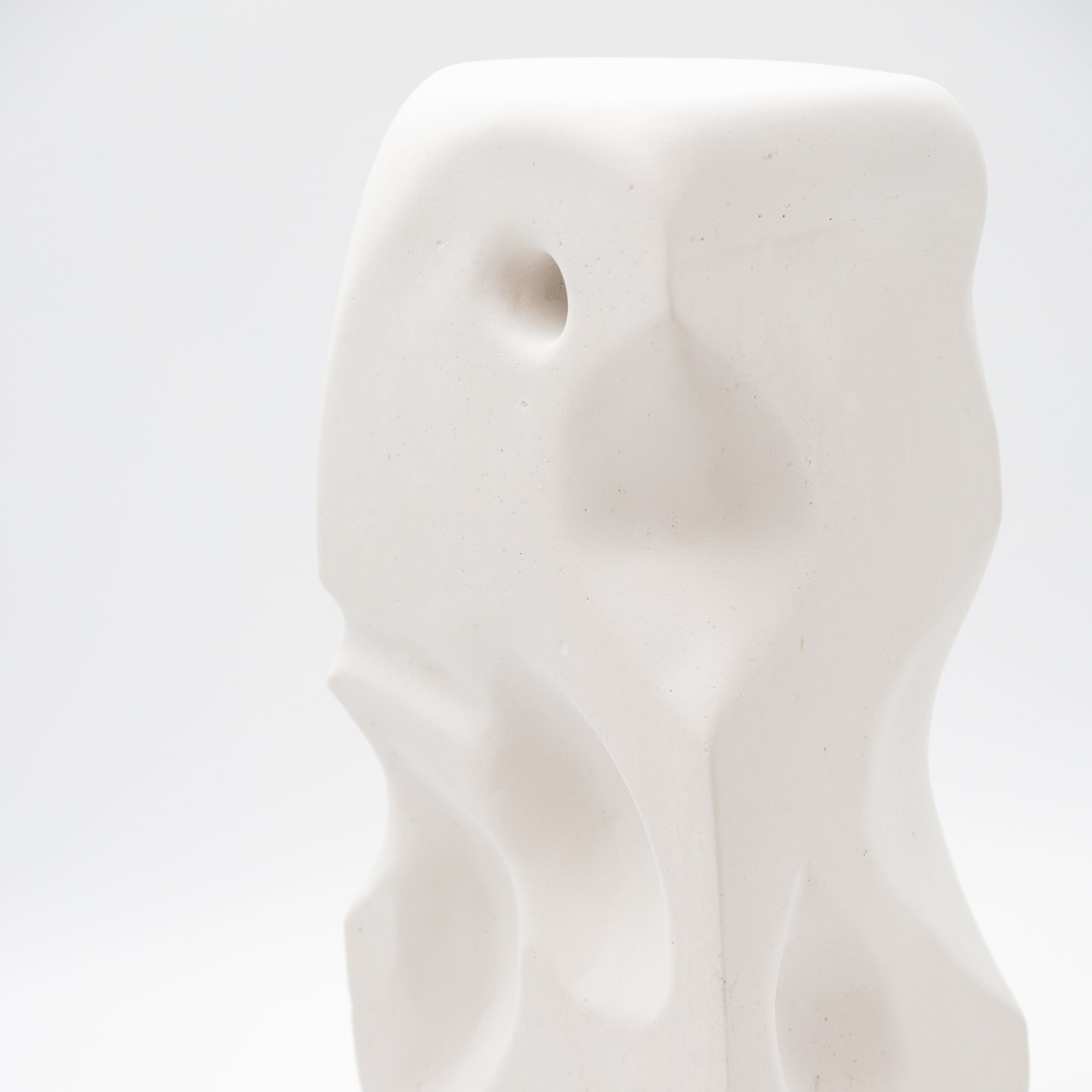 Modernist Cast White Stone Sculpture
