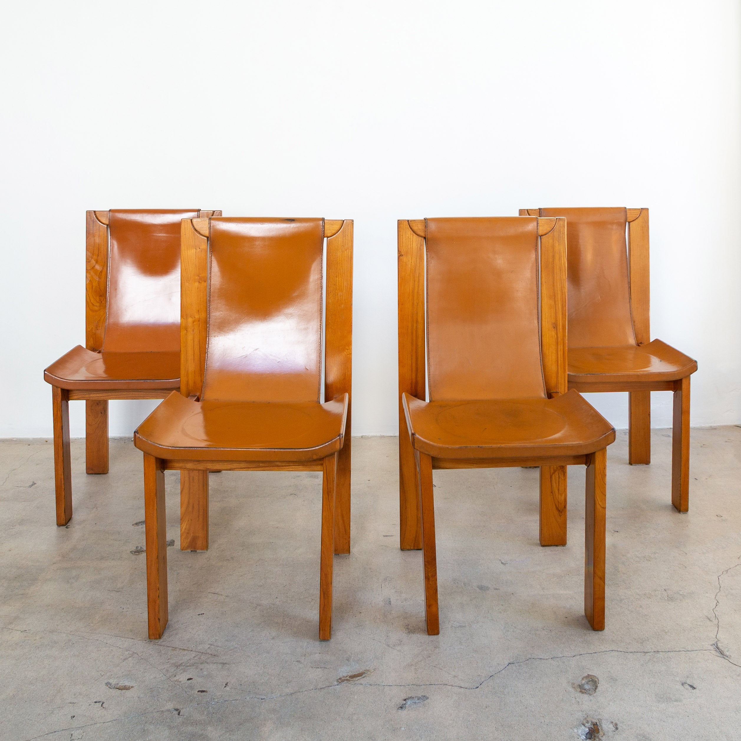 Luigi Gorgoni for Maison Regain | Leather Sling Dining Chairs