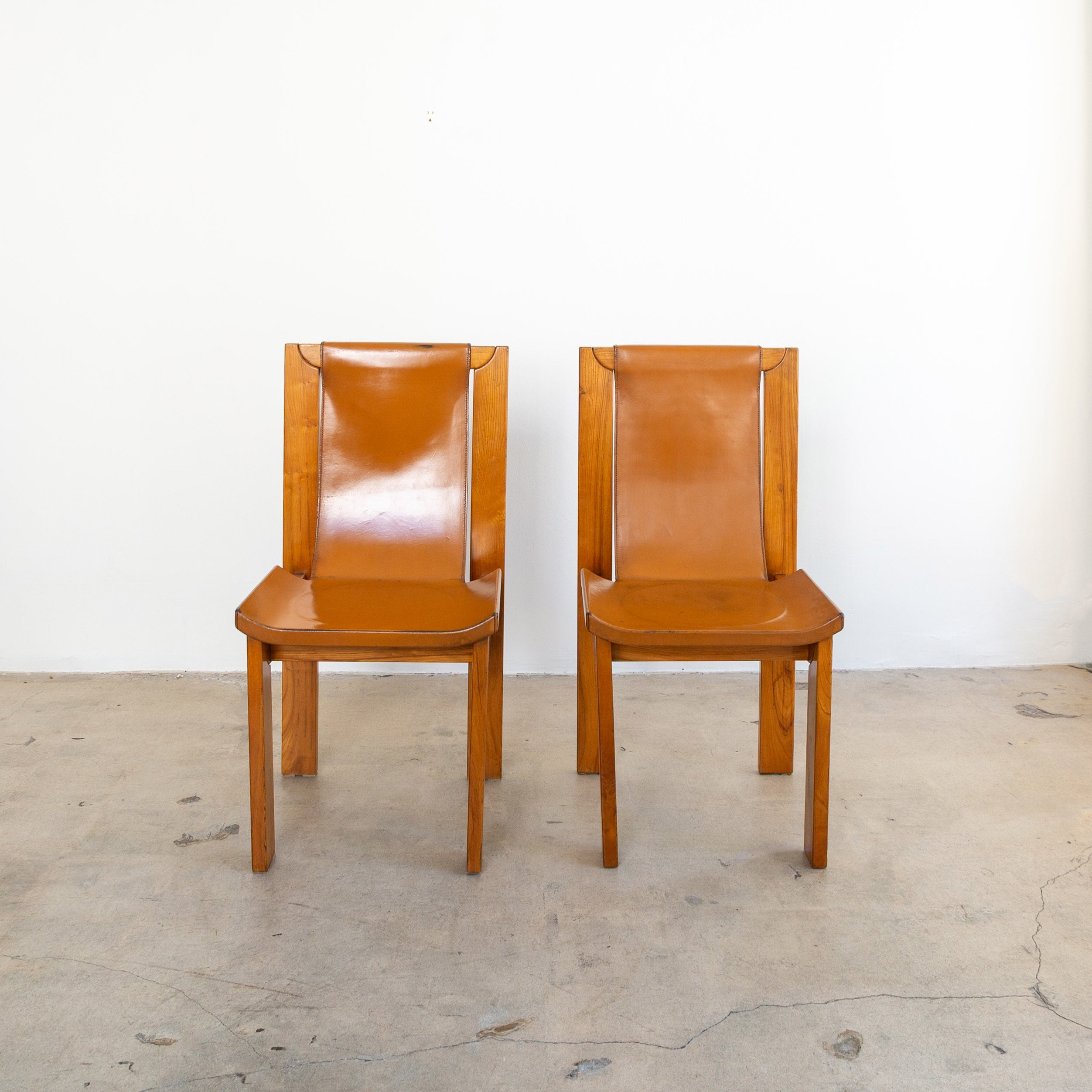 Luigi Gorgoni for Maison Regain | Leather Sling Dining Chairs
