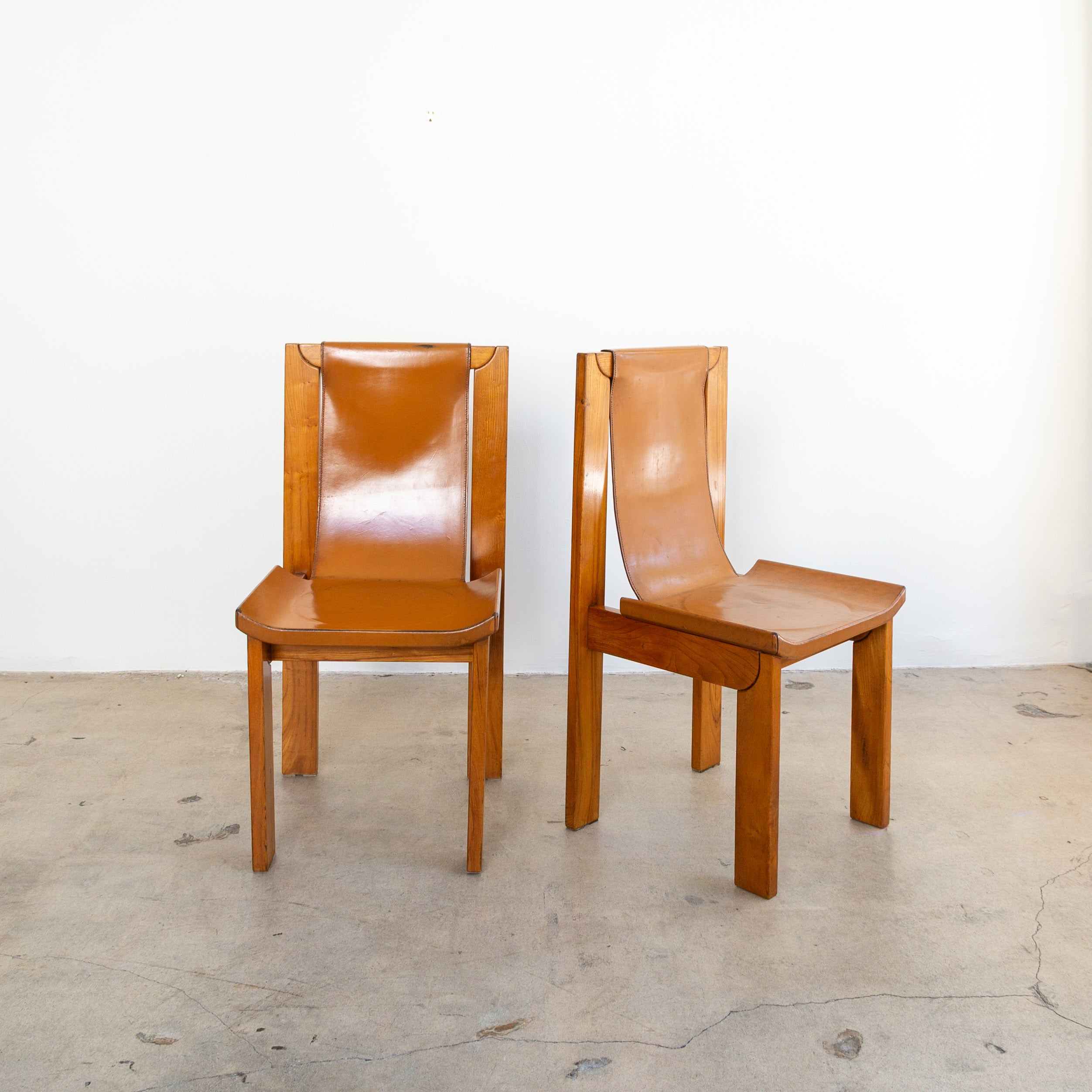 Luigi Gorgoni for Maison Regain | Leather Sling Dining Chairs