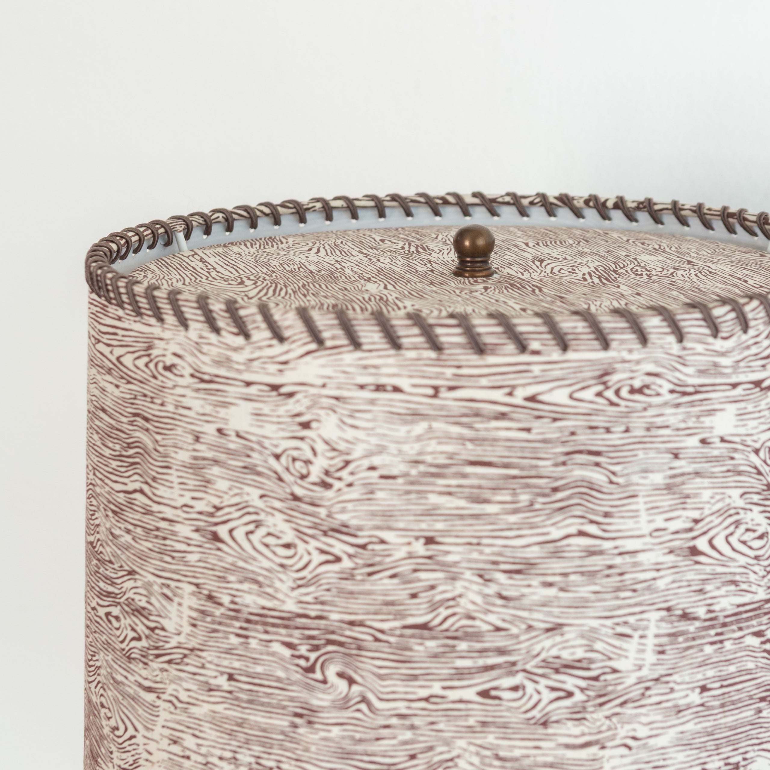 Smoke Glass Table Lamp on Wood Block Base