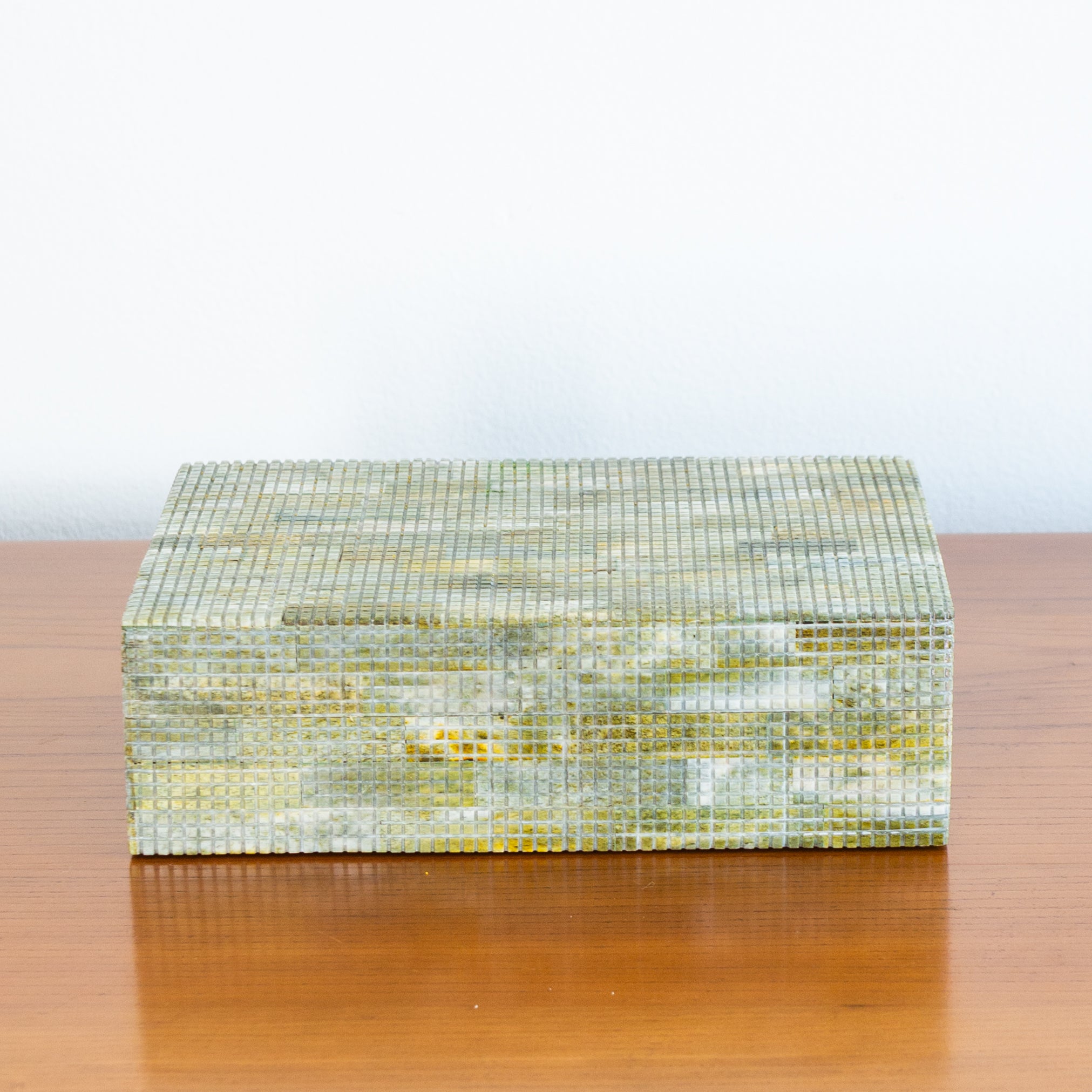 Medium Tessellated Green Bone Box