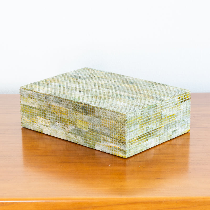 Medium Tessellated Green Bone Box