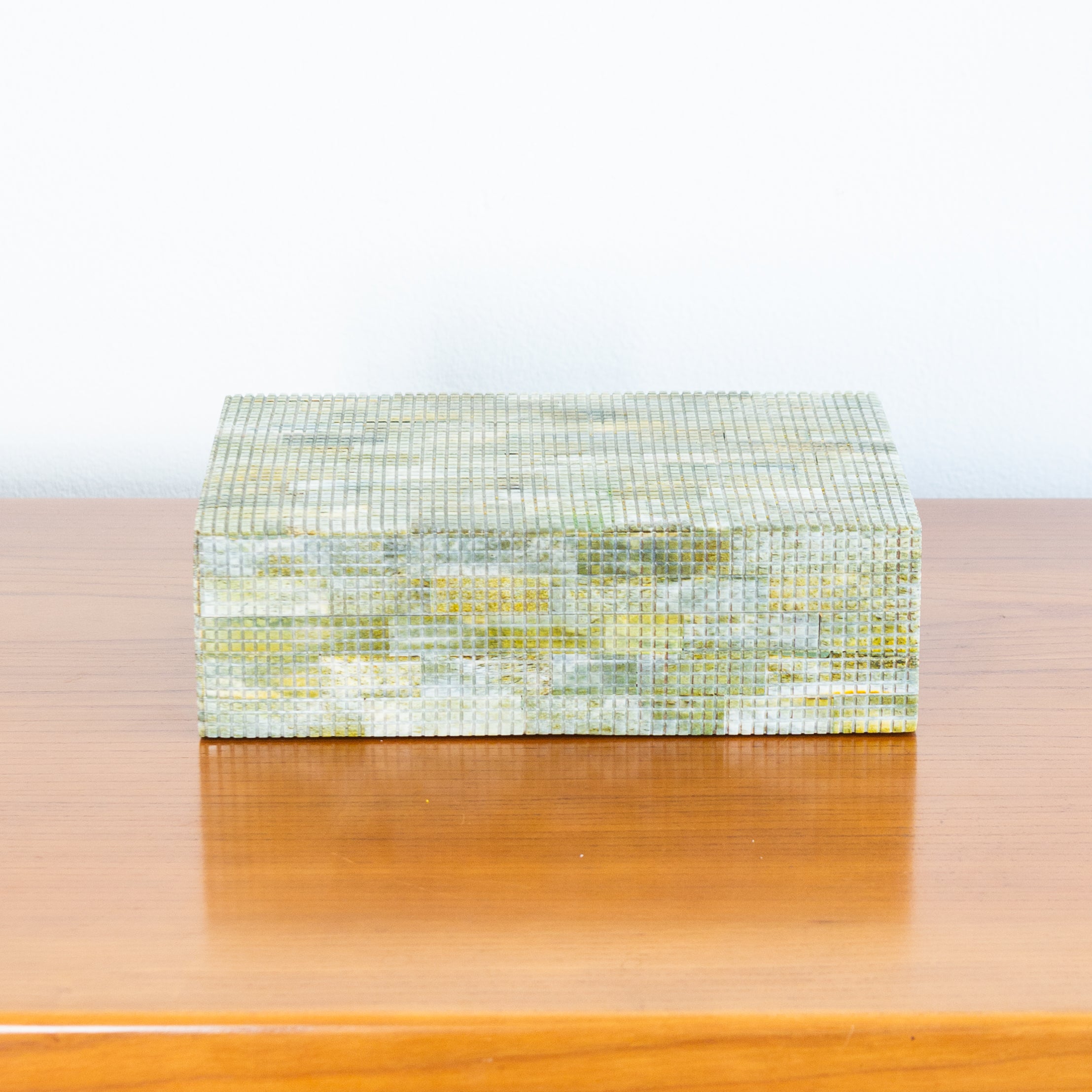 Medium Tessellated Green Bone Box