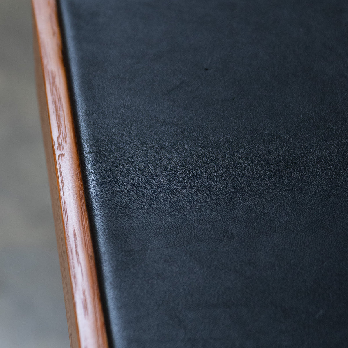 Leather + Wood + Brass Side Table