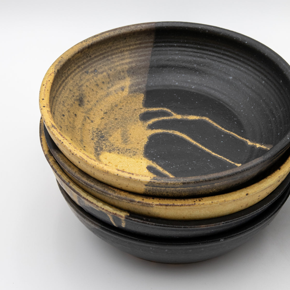 Two-Tone Glazed Stoneware Bowl