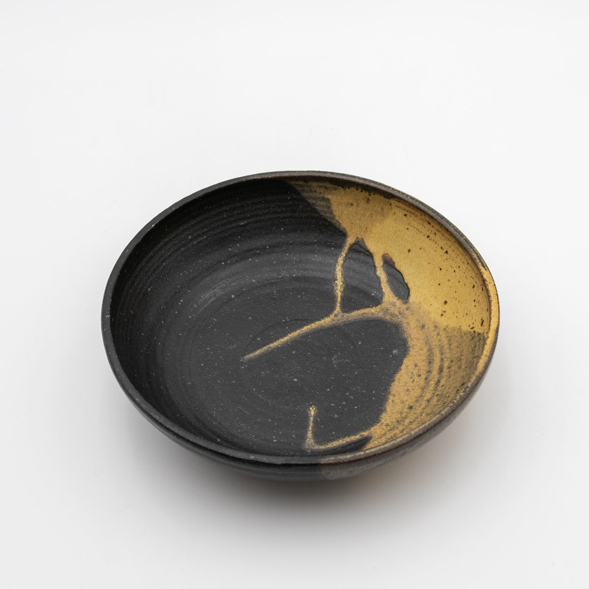 Two-Tone Glazed Stoneware Bowl