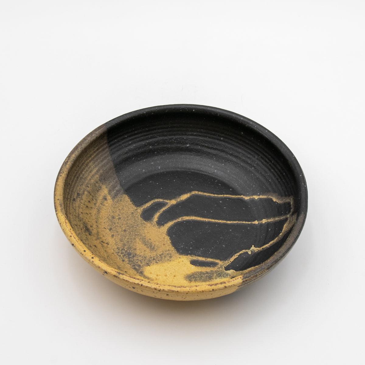 Two-Tone Glazed Stoneware Bowl