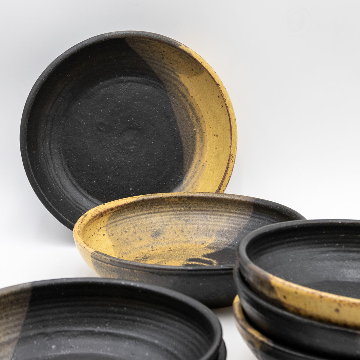 Two-Tone Glazed Stoneware Bowl